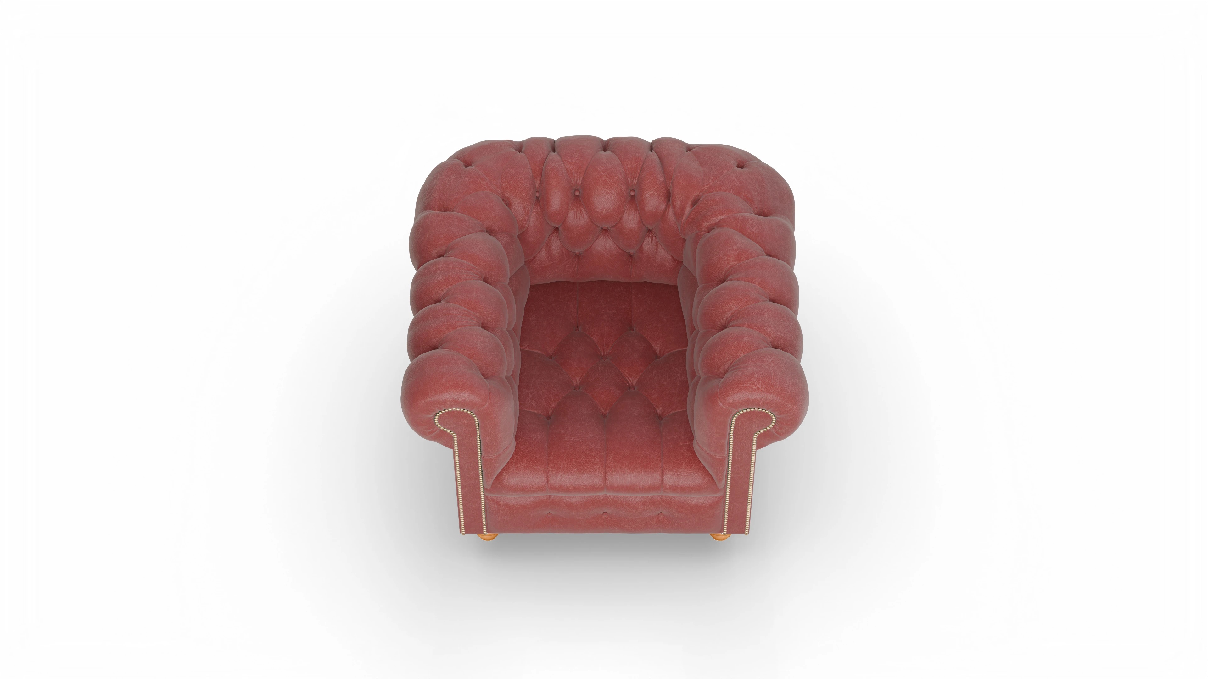 Victorian Chesterfield Sessel Liberty Ansicht des Produktes Liberty Sessel in Leder rot