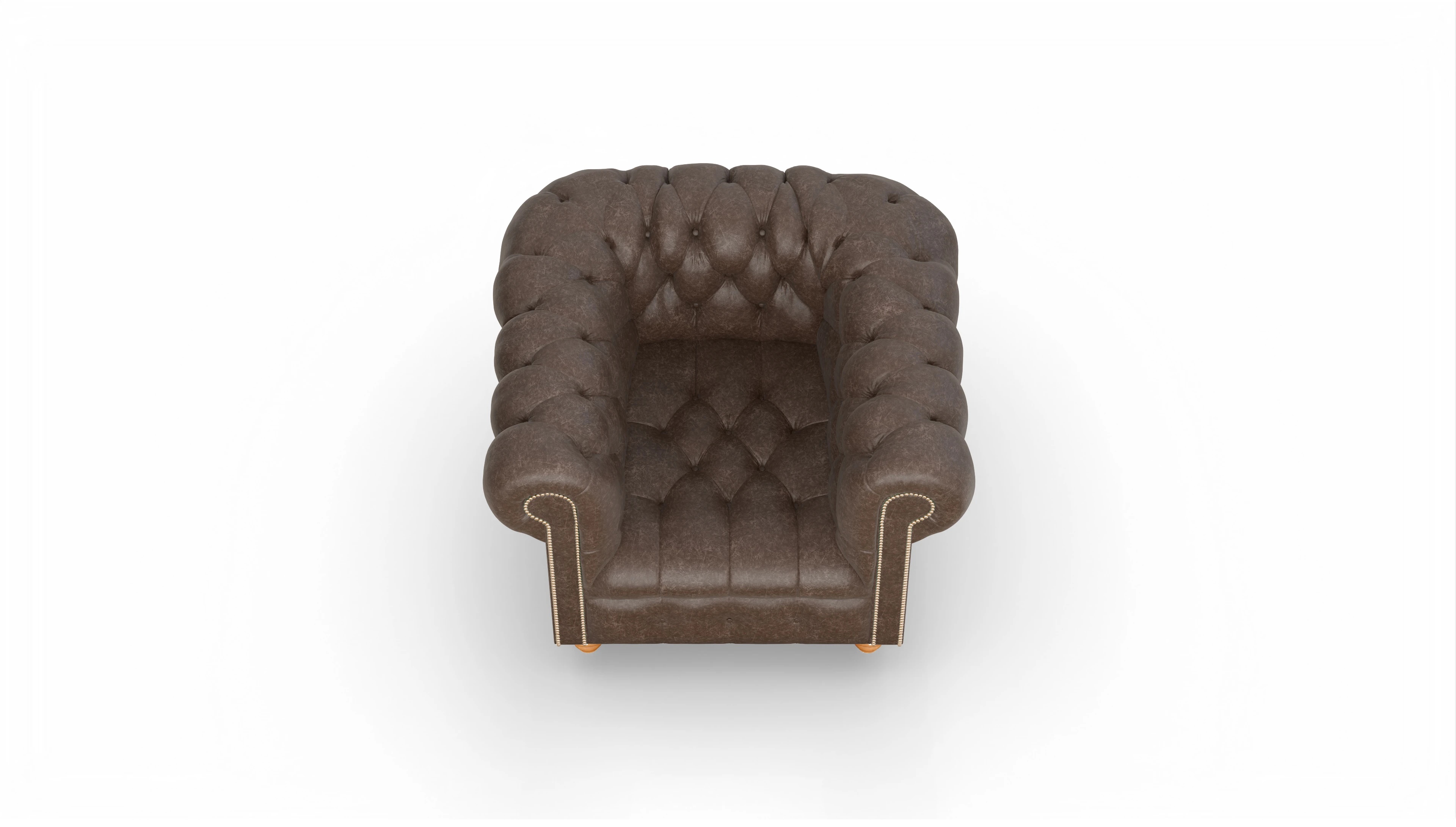 Victorian Chesterfield Sessel Liberty Ansicht des Produktes Liberty Sessel in Leder braun