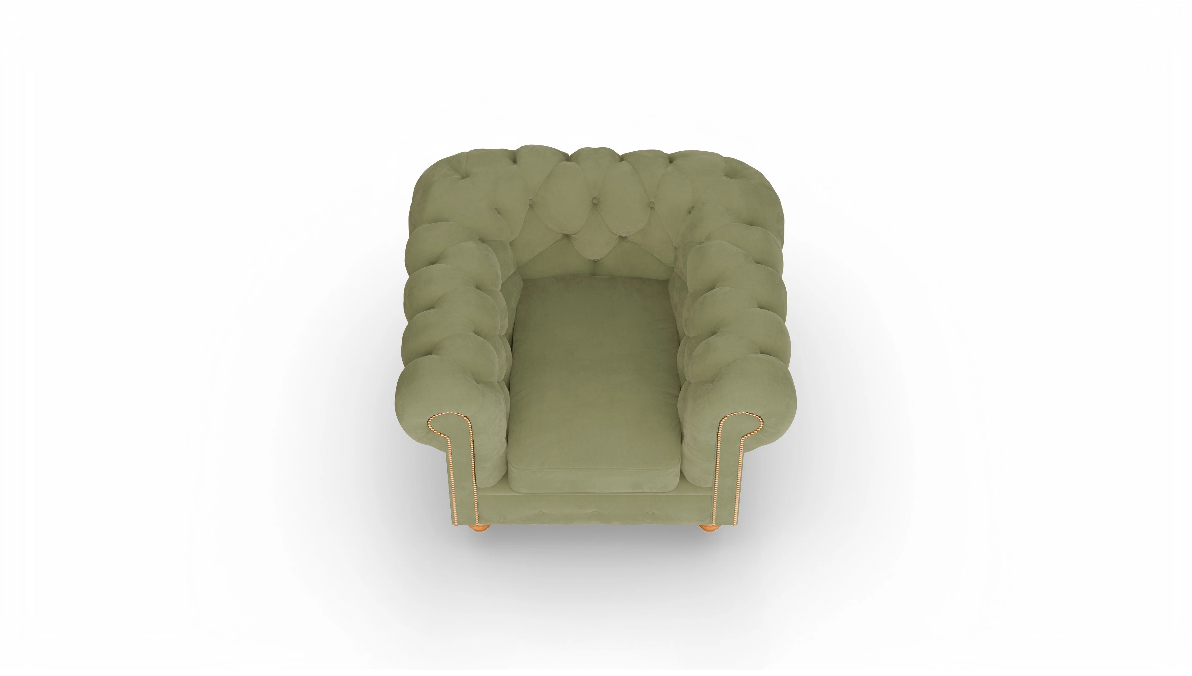Chesterfield Samtsessel Trafalgar Ansicht des Produktes Trafalgar Sessel in Samt grün