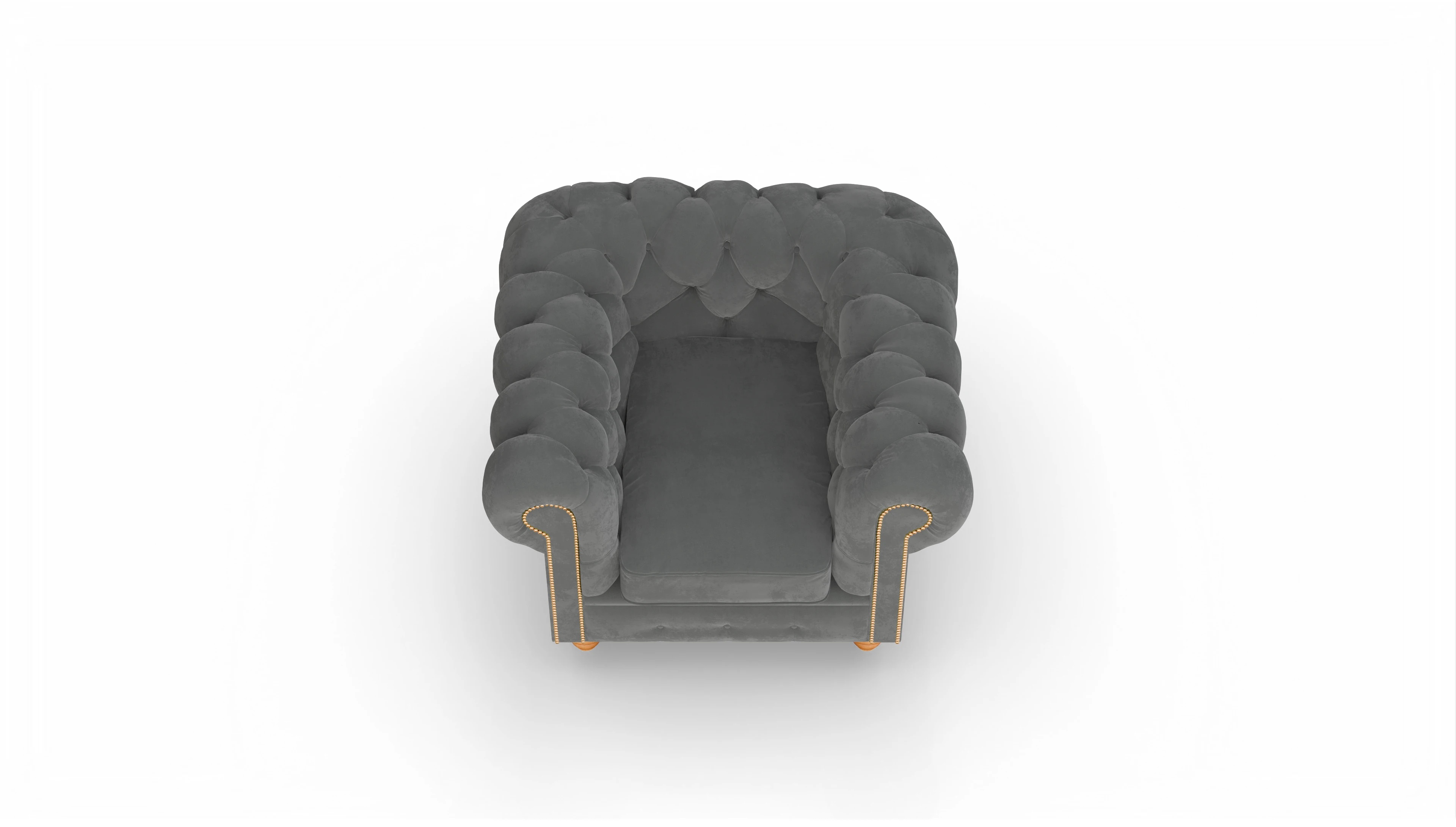 Chesterfield Samtsessel Trafalgar Ansicht des Produktes Trafalgar Sessel in Samt grau
