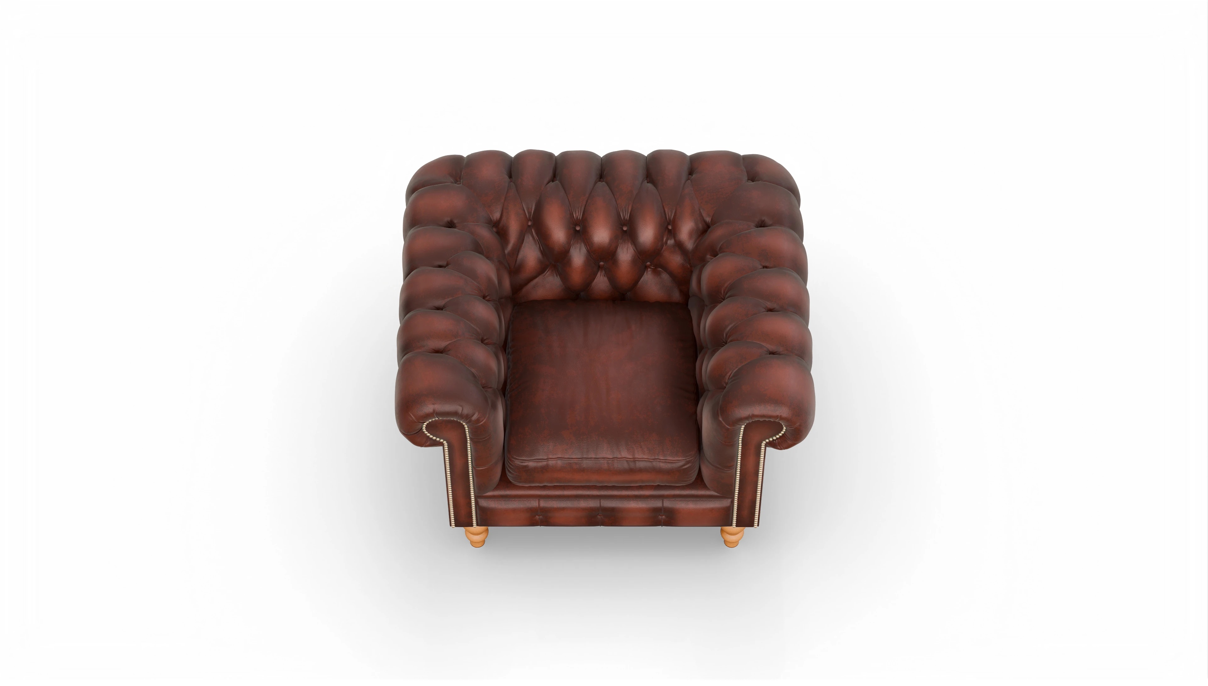 Chesterfield Clubsessel Russel Ansicht des Produktes Russel Sessel in Leder rot