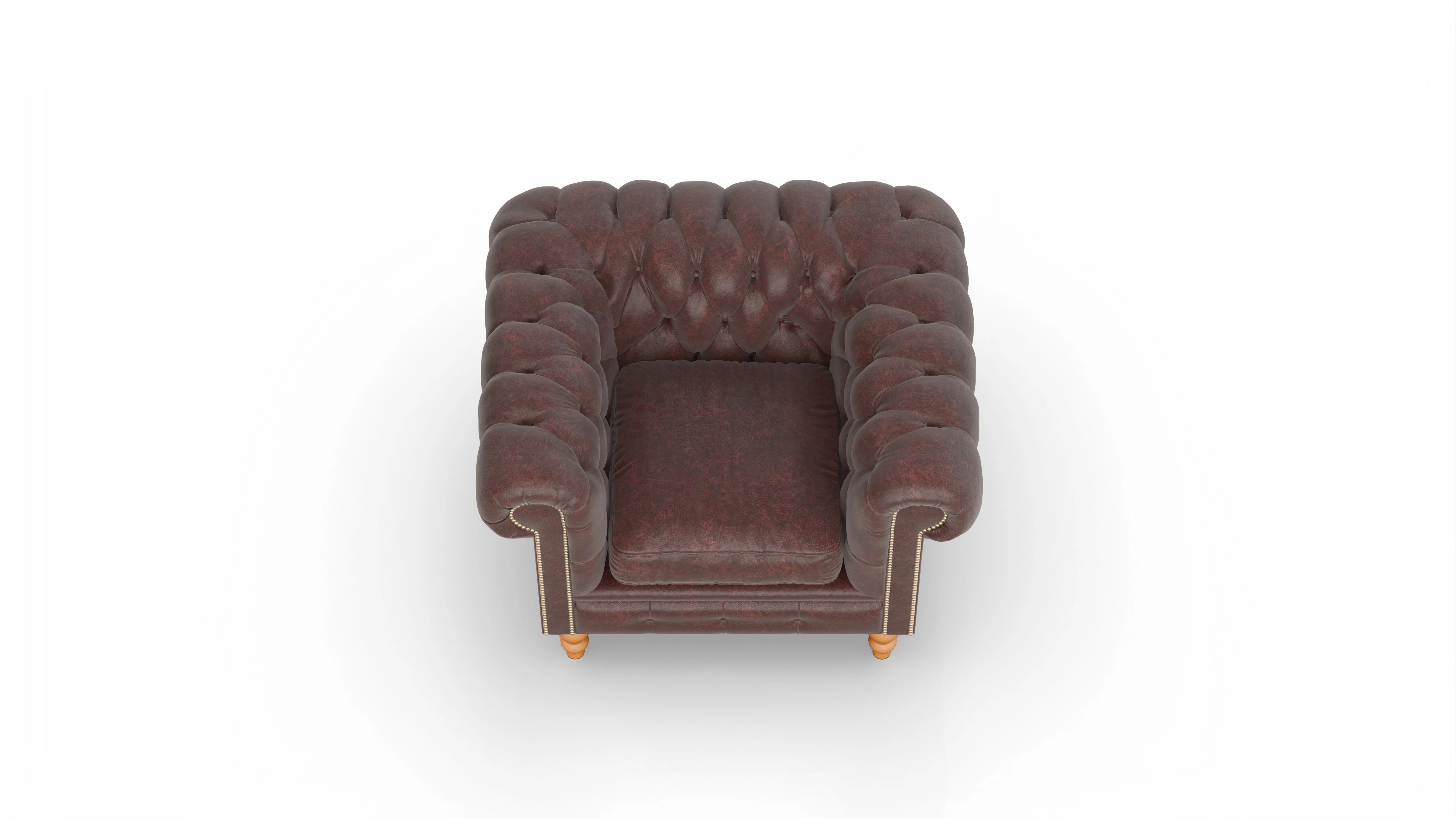 Chesterfield Clubsessel Russel Ansicht des Produktes Russel Sessel in Leder rot