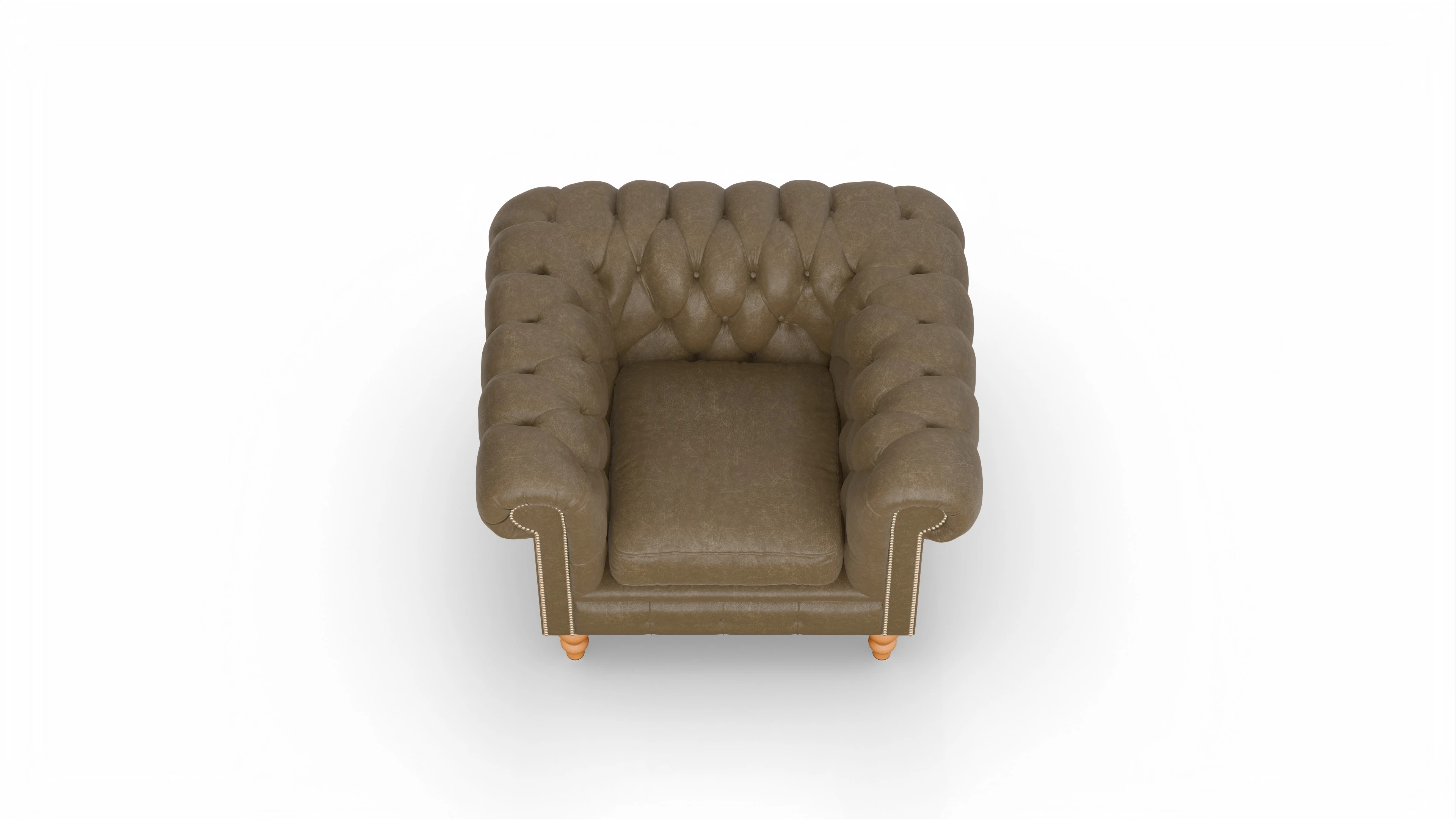 Chesterfield Clubsessel Russel Ansicht des Produktes Russel Sessel in Leder grün