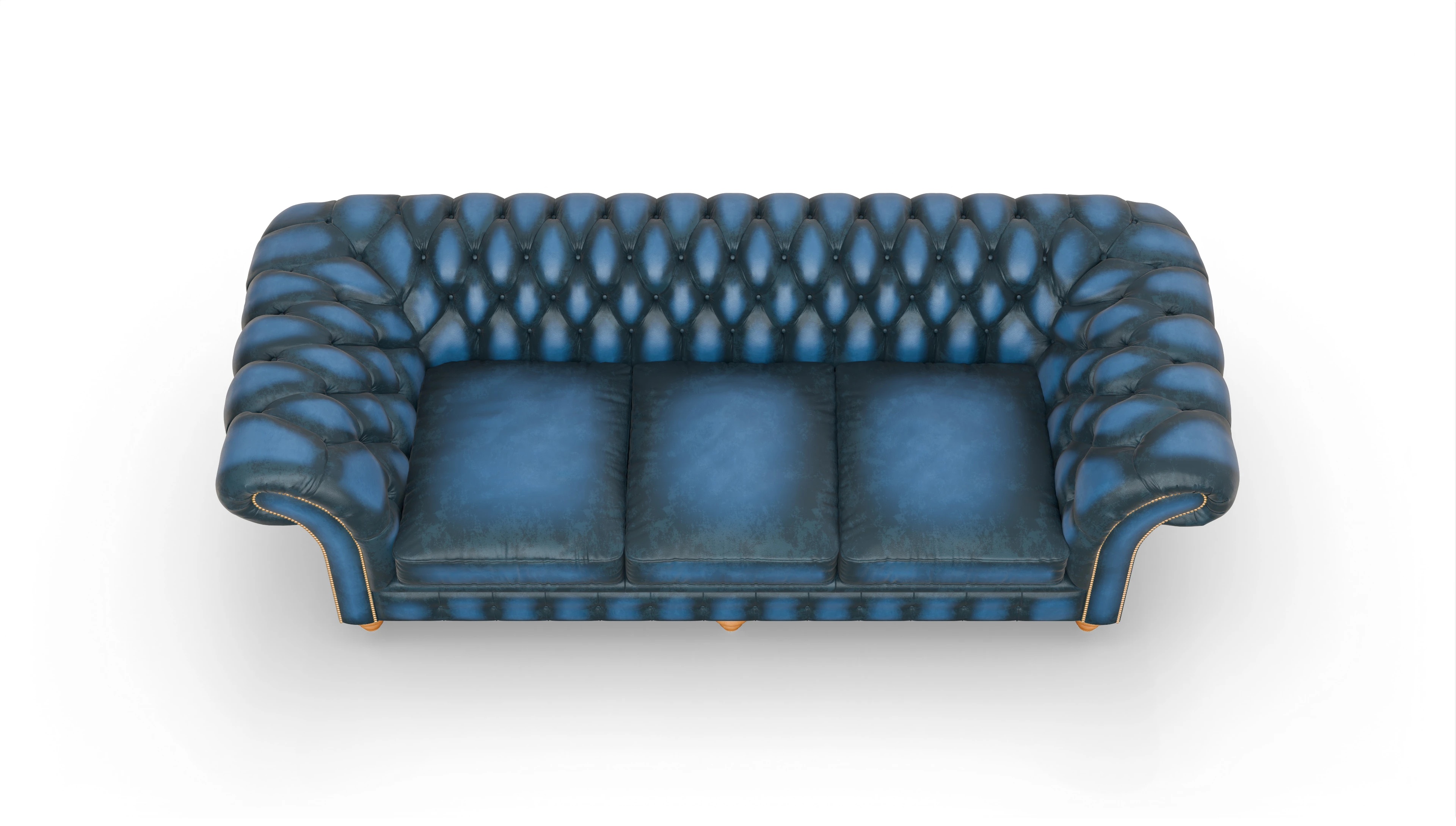 Ansicht des Produktes Knightsbridge 4-Sitzer in Leder blau