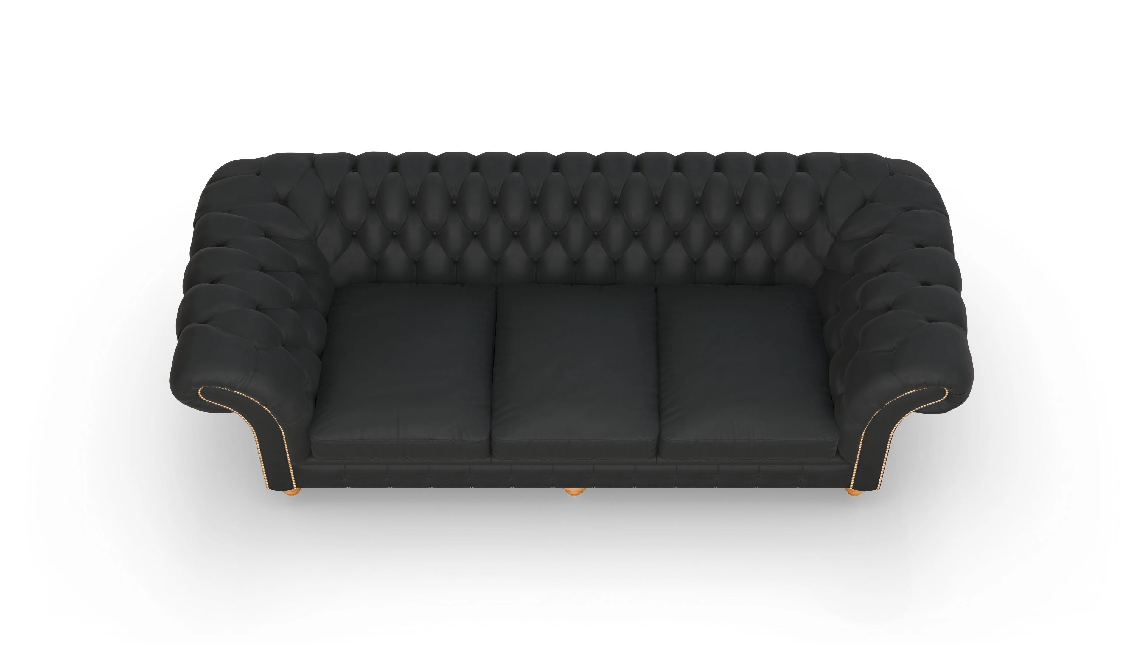 Ansicht des Produktes Knightsbridge 4-Sitzer in Leder schwarz