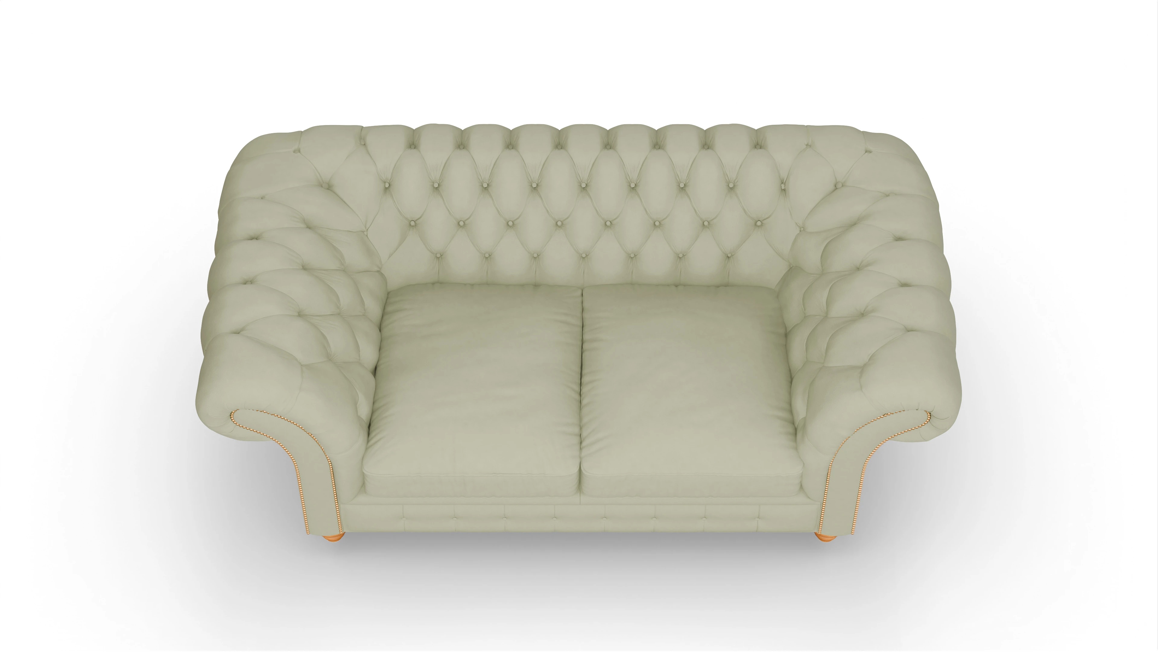 Kolonialstil-Sofa Knightsbridge Ansicht des Produktes Knightsbridge 2-Sitzer in Leder grün