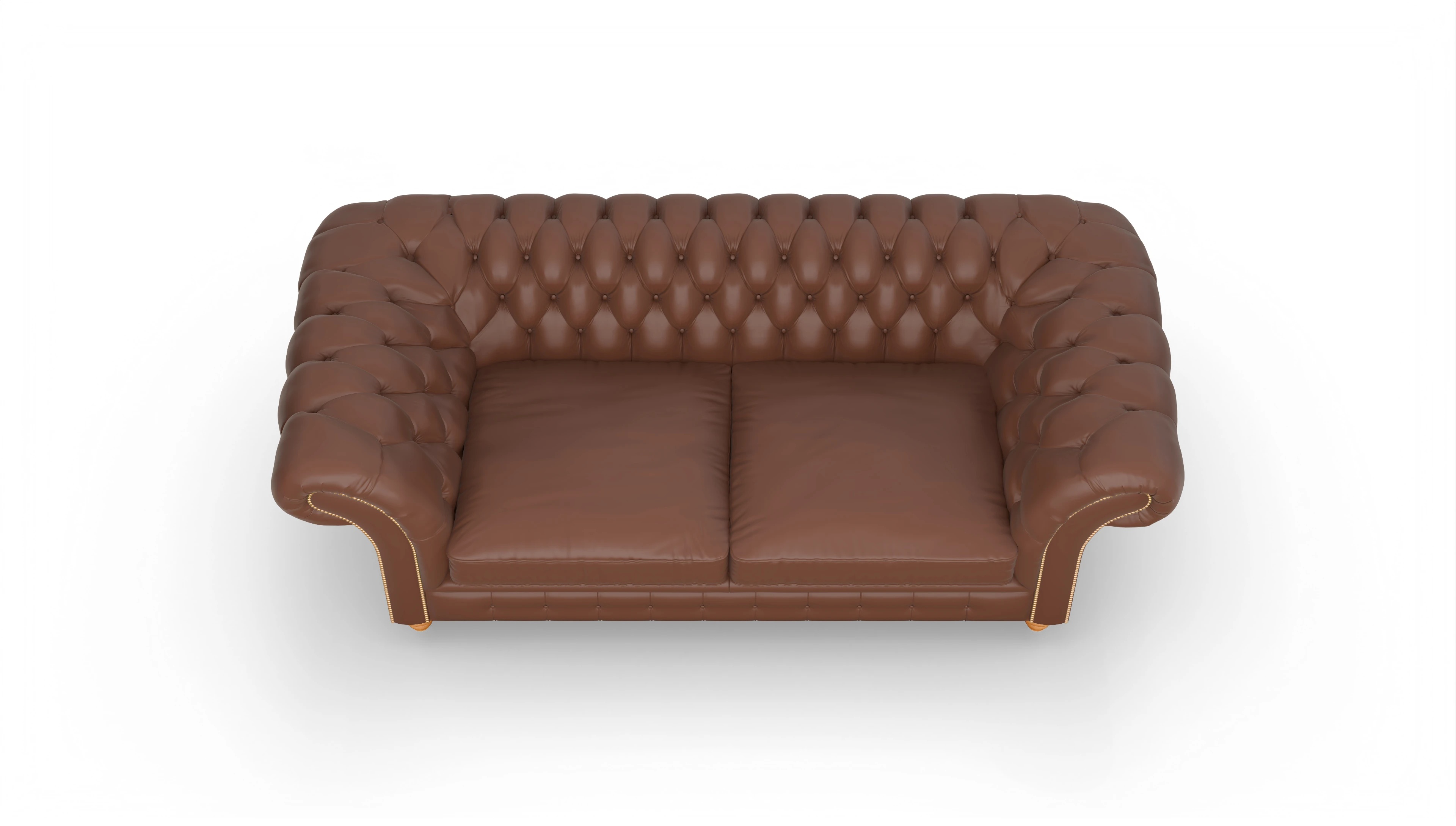 Kolonialstil-Sofa Knightsbridge Ansicht des Produktes Knightsbridge 3-Sitzer in Leder braun