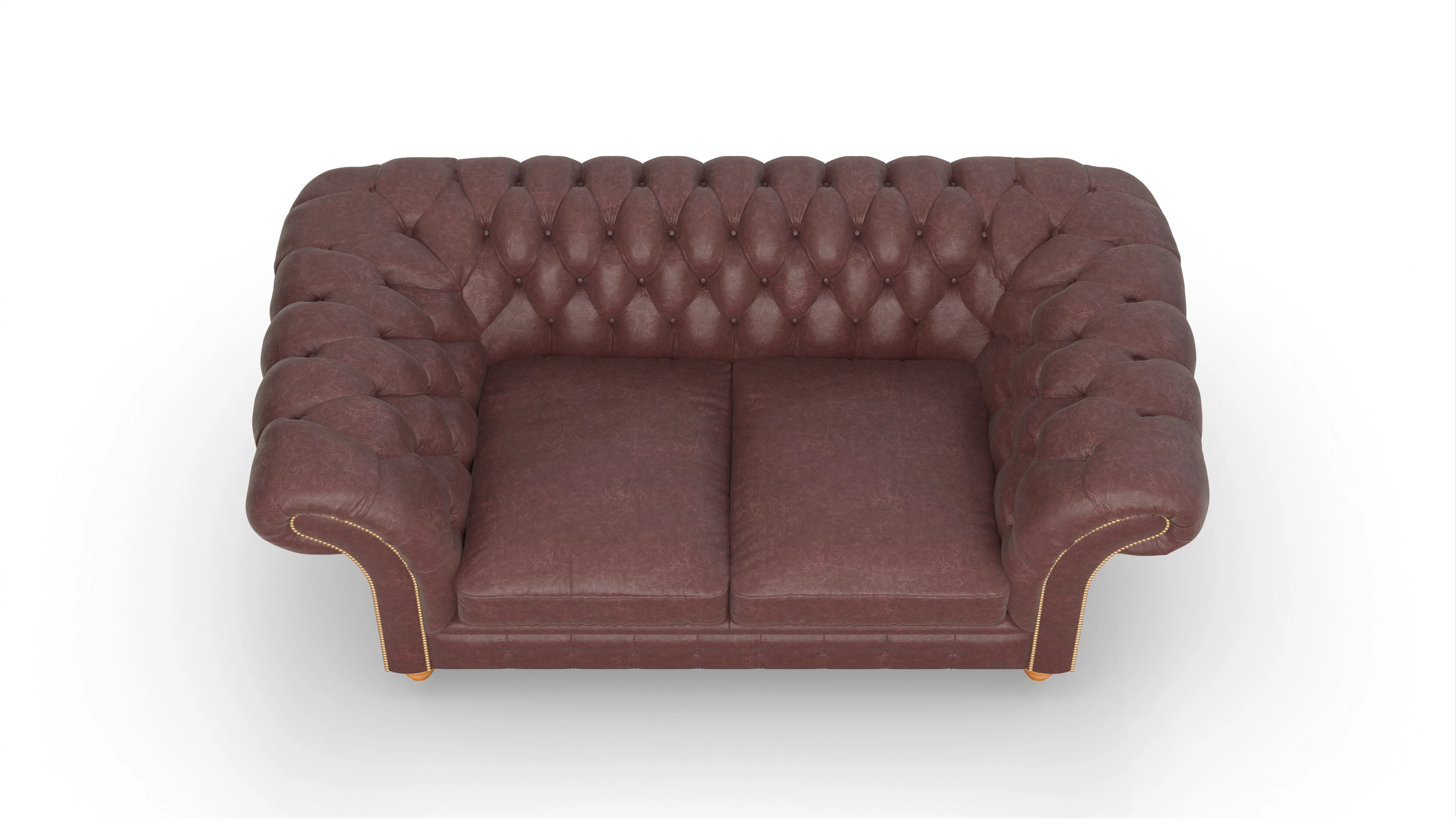 Ansicht des Produktes Knightsbridge 2-Sitzer in Leder rot