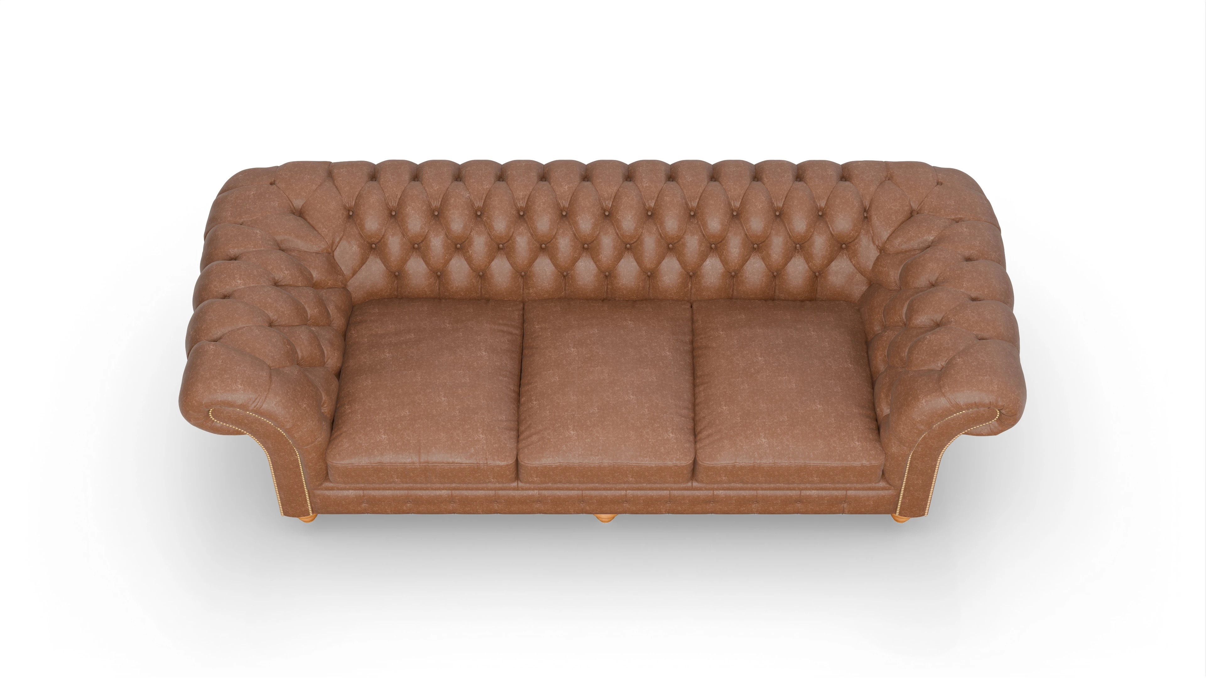 Kolonialstil-Sofa Knightsbridge Ansicht des Produktes Knightsbridge 4-Sitzer in Leder braun