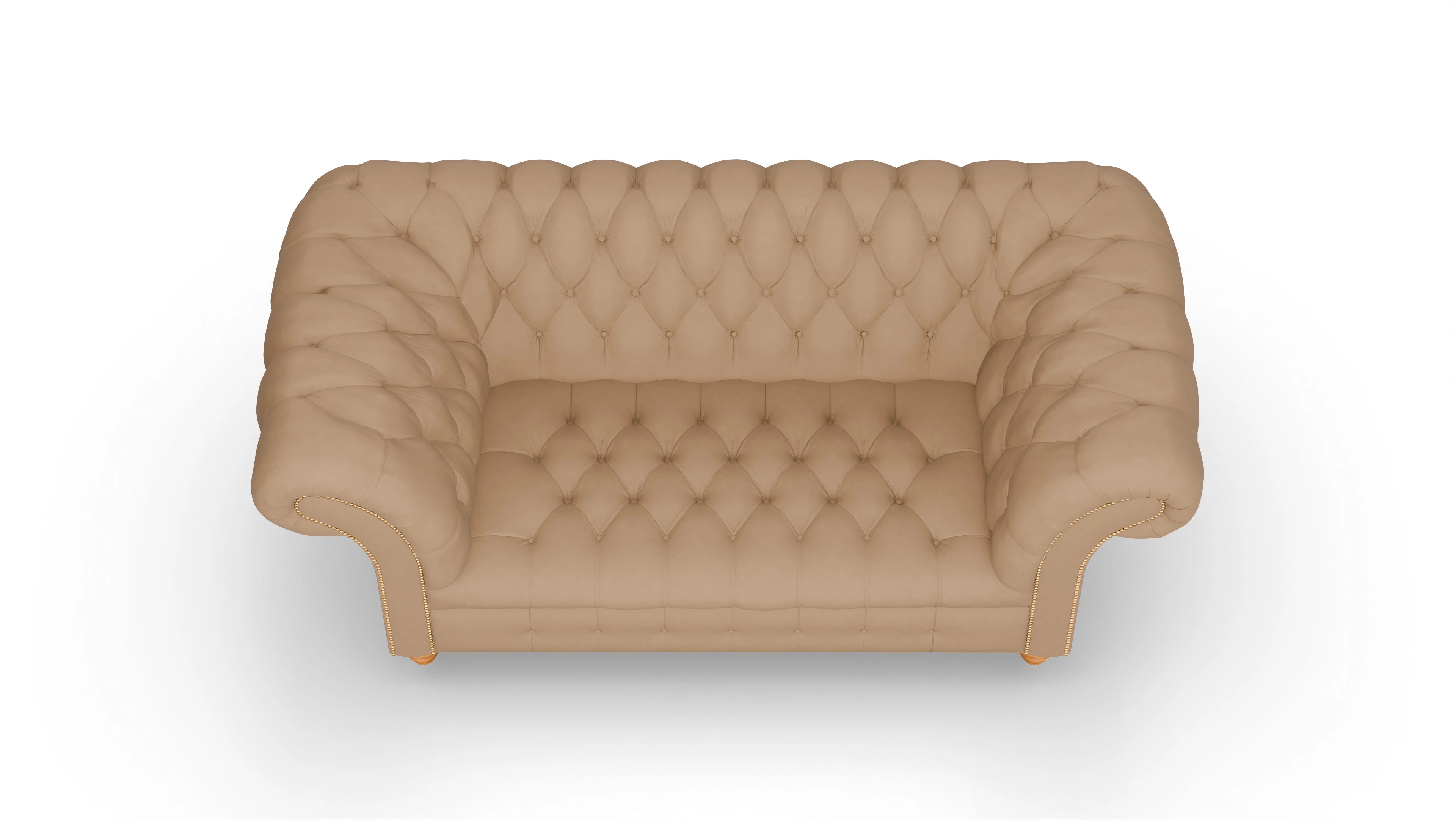 Kolonialstil-Sofa Mayfair Ansicht des Produktes Mayfair 2-Sitzer in Leder braun