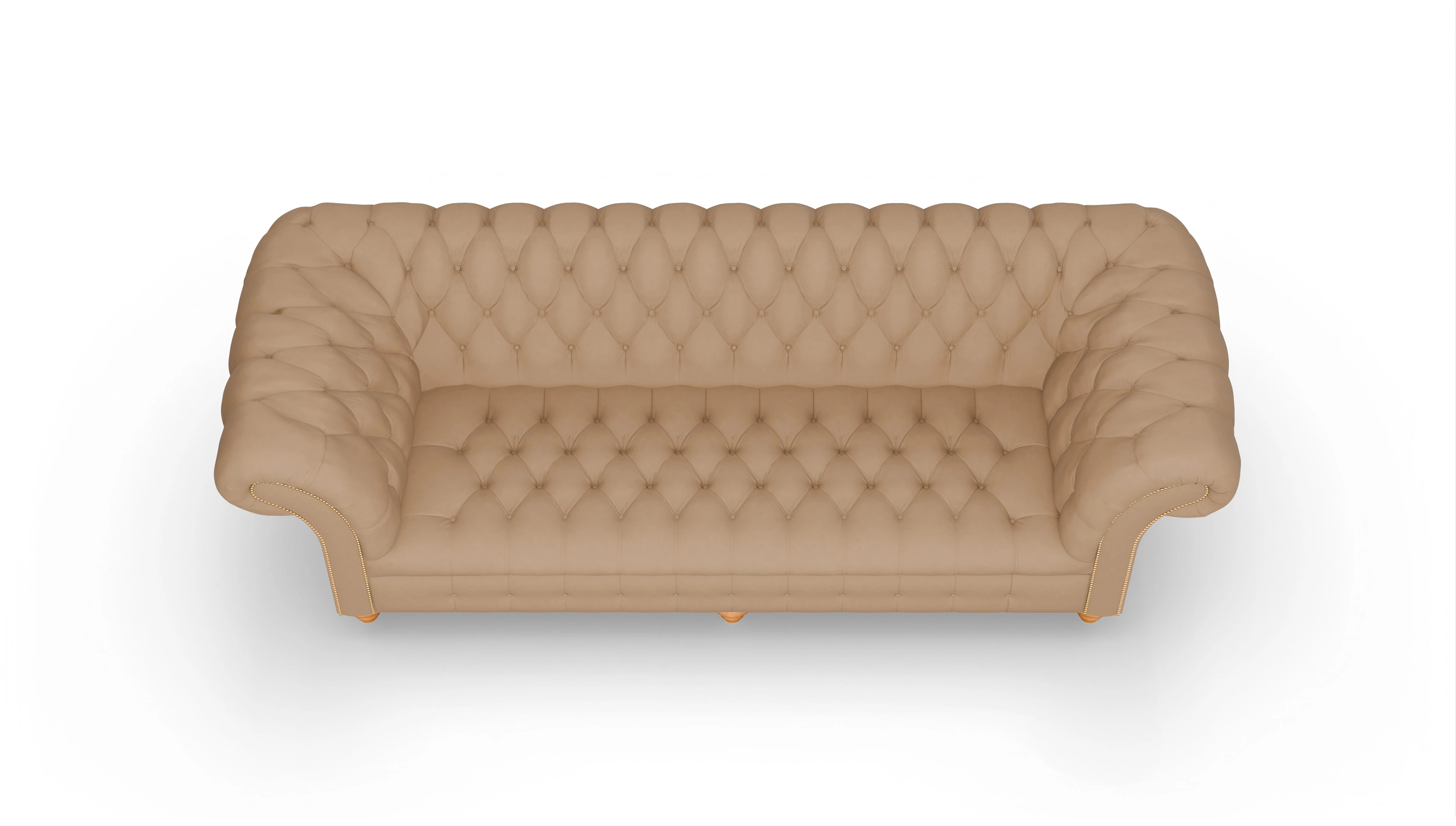 Kolonialstil-Sofa Mayfair Ansicht des Produktes Mayfair 4-Sitzer in Leder braun