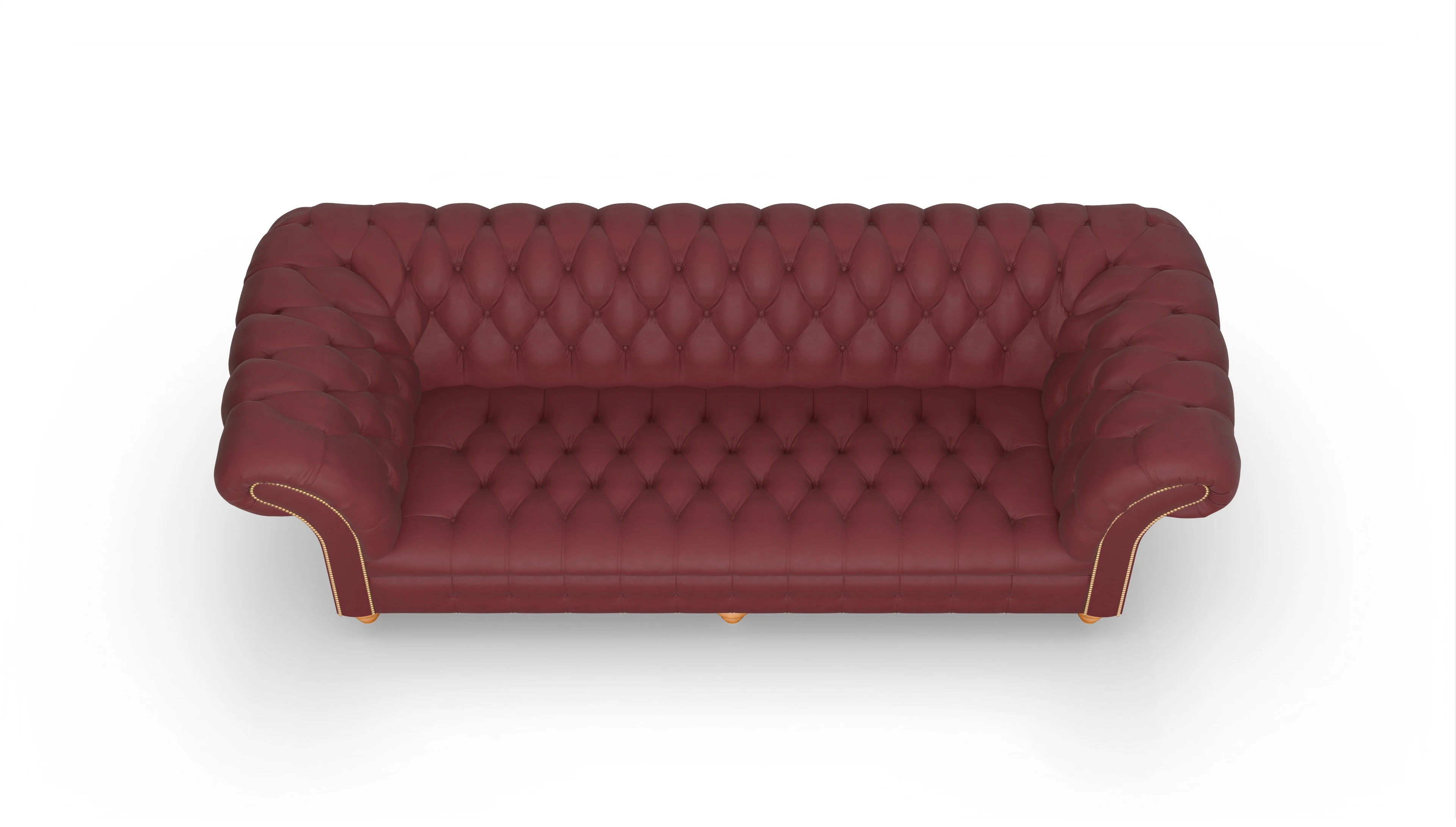 Kolonialstil-Sofa Mayfair Ansicht des Produktes Mayfair 4-Sitzer in Leder rot