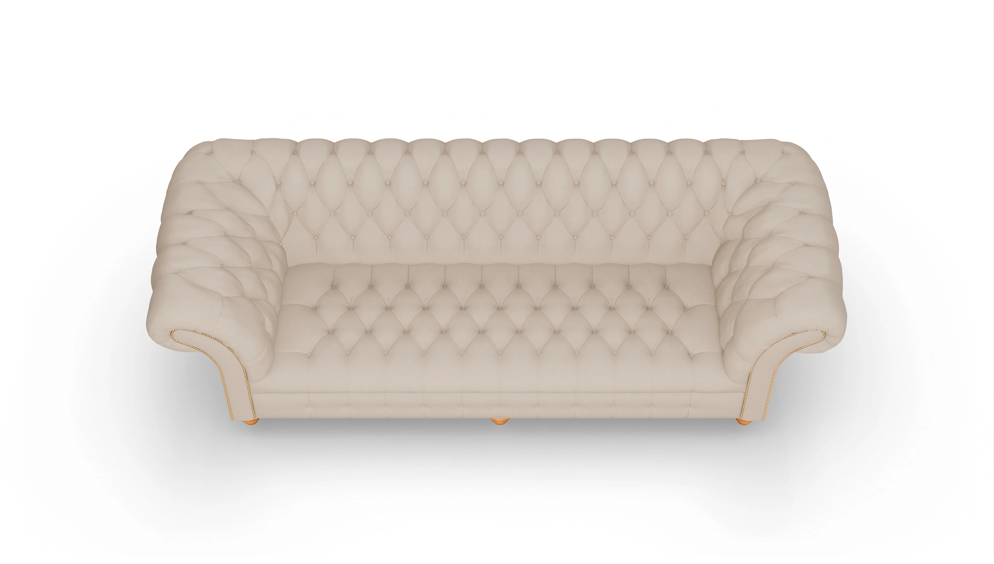 Kolonialstil-Sofa Mayfair Ansicht des Produktes Mayfair 4-Sitzer in Leder beige