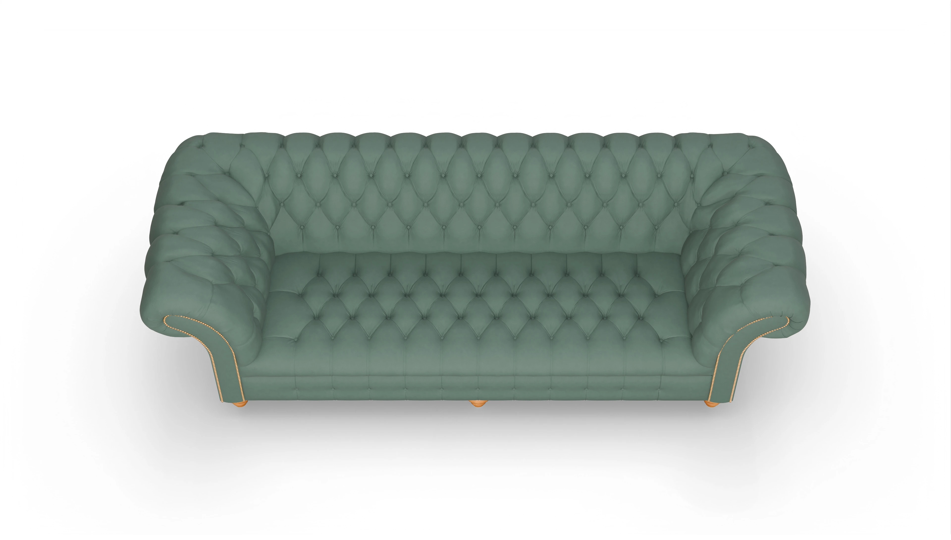 Kolonialstil-Sofa Mayfair Ansicht des Produktes Mayfair 4-Sitzer in Leder grün