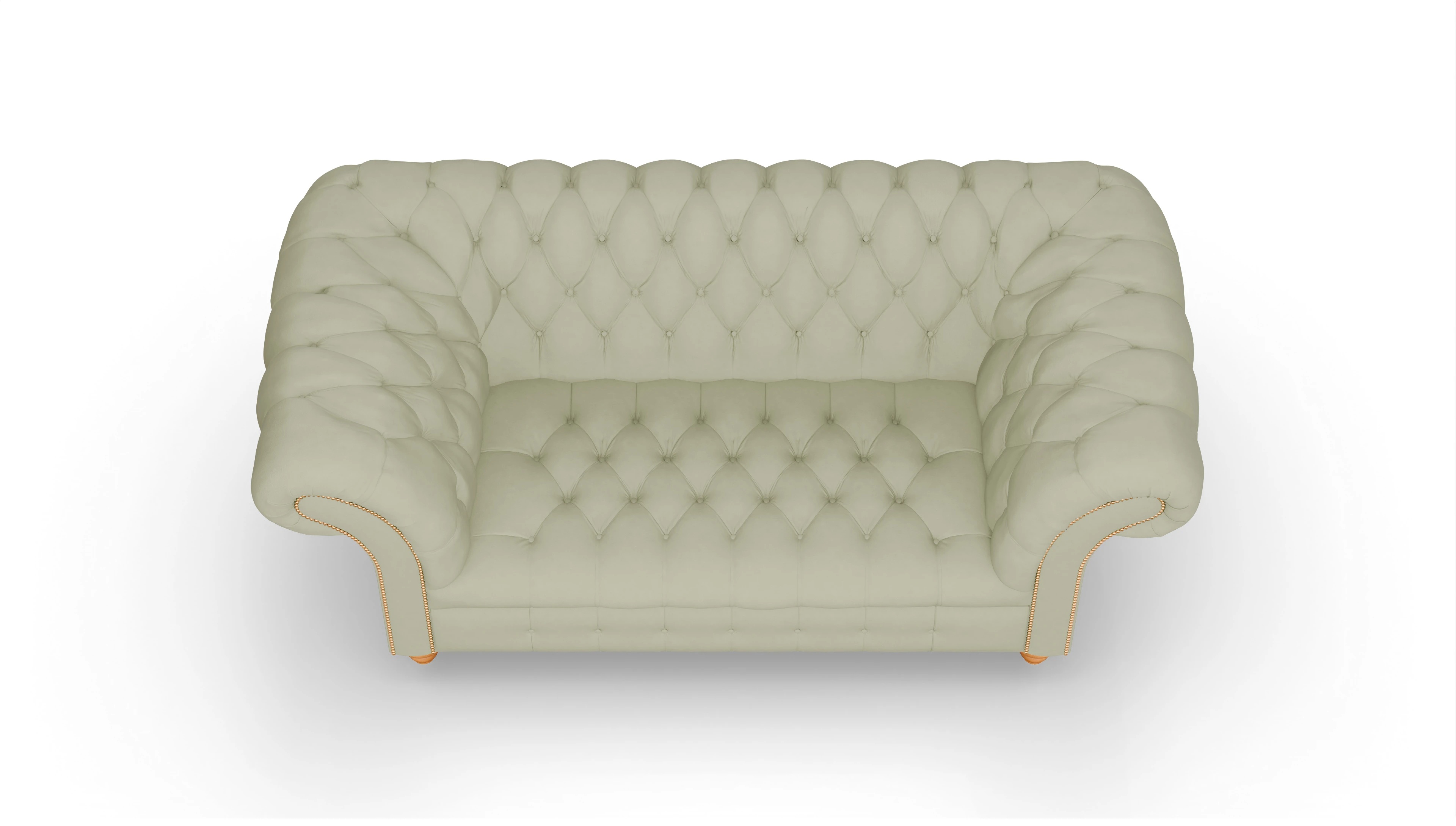 Kolonialstil-Sofa Mayfair Ansicht des Produktes Mayfair 2-Sitzer in Leder grün
