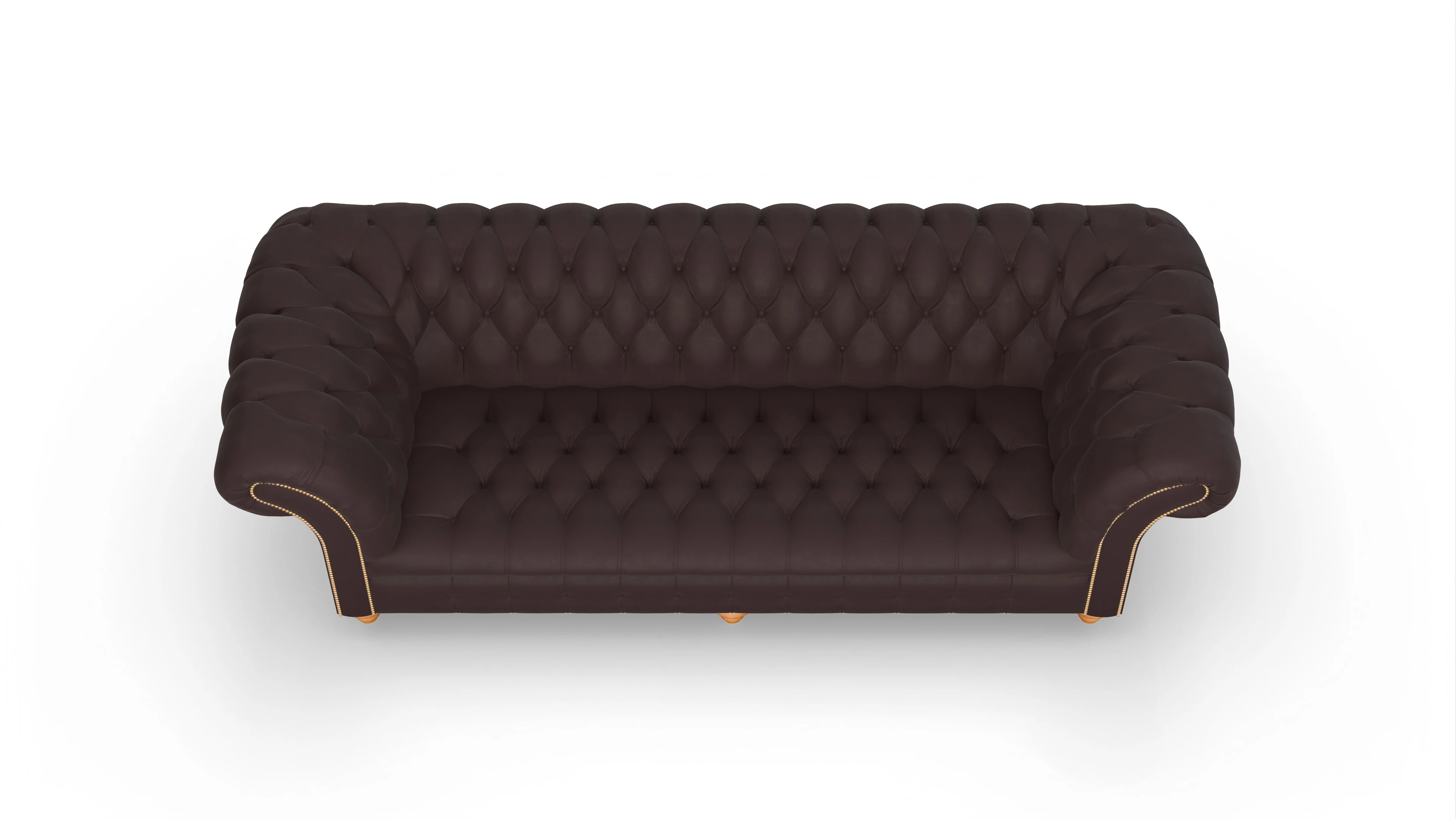 Kolonialstil-Sofa Mayfair Ansicht des Produktes Mayfair 4-Sitzer in Leder braun