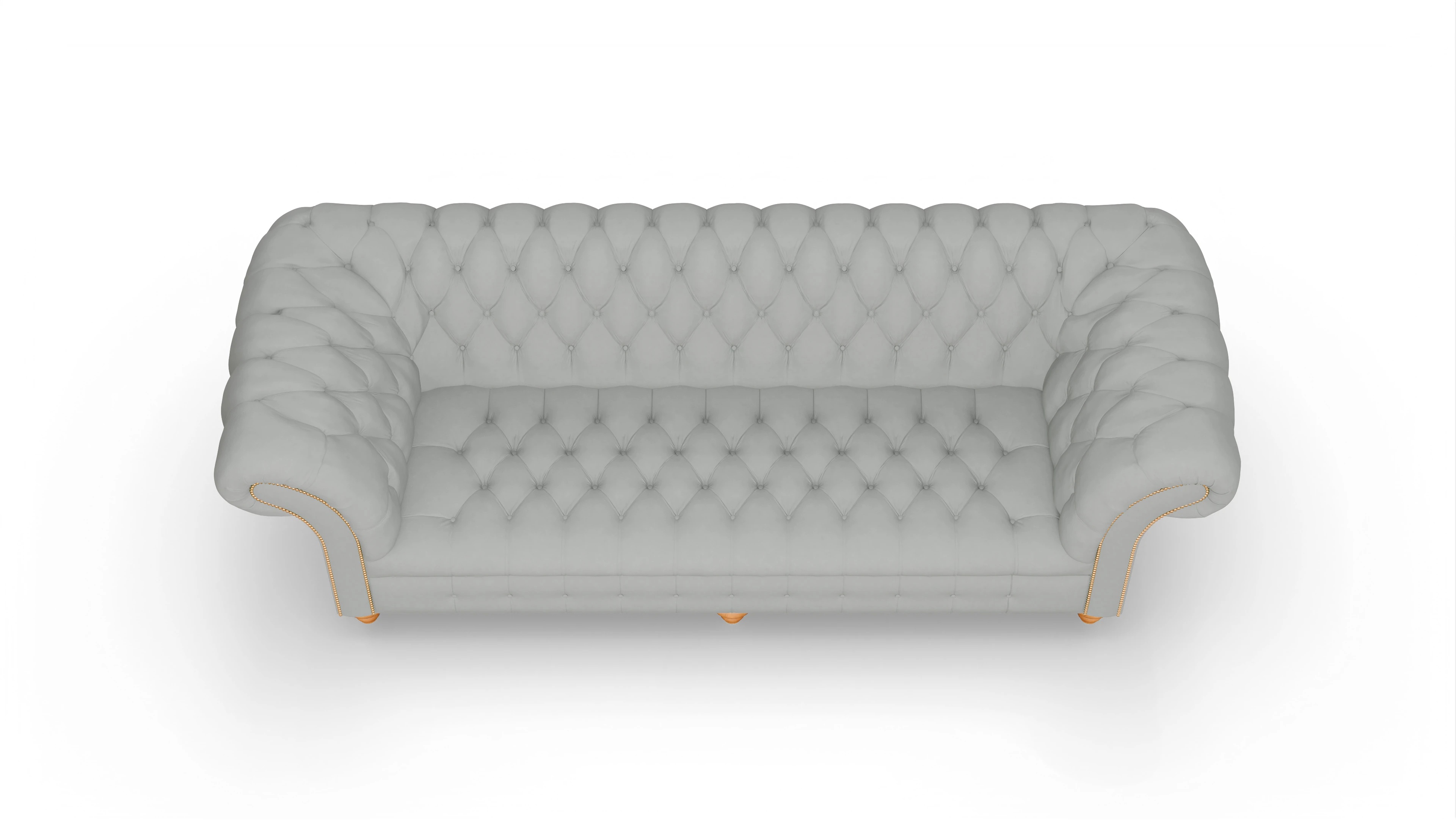 Kolonialstil-Sofa Mayfair Ansicht des Produktes Mayfair 4-Sitzer in Leder grau