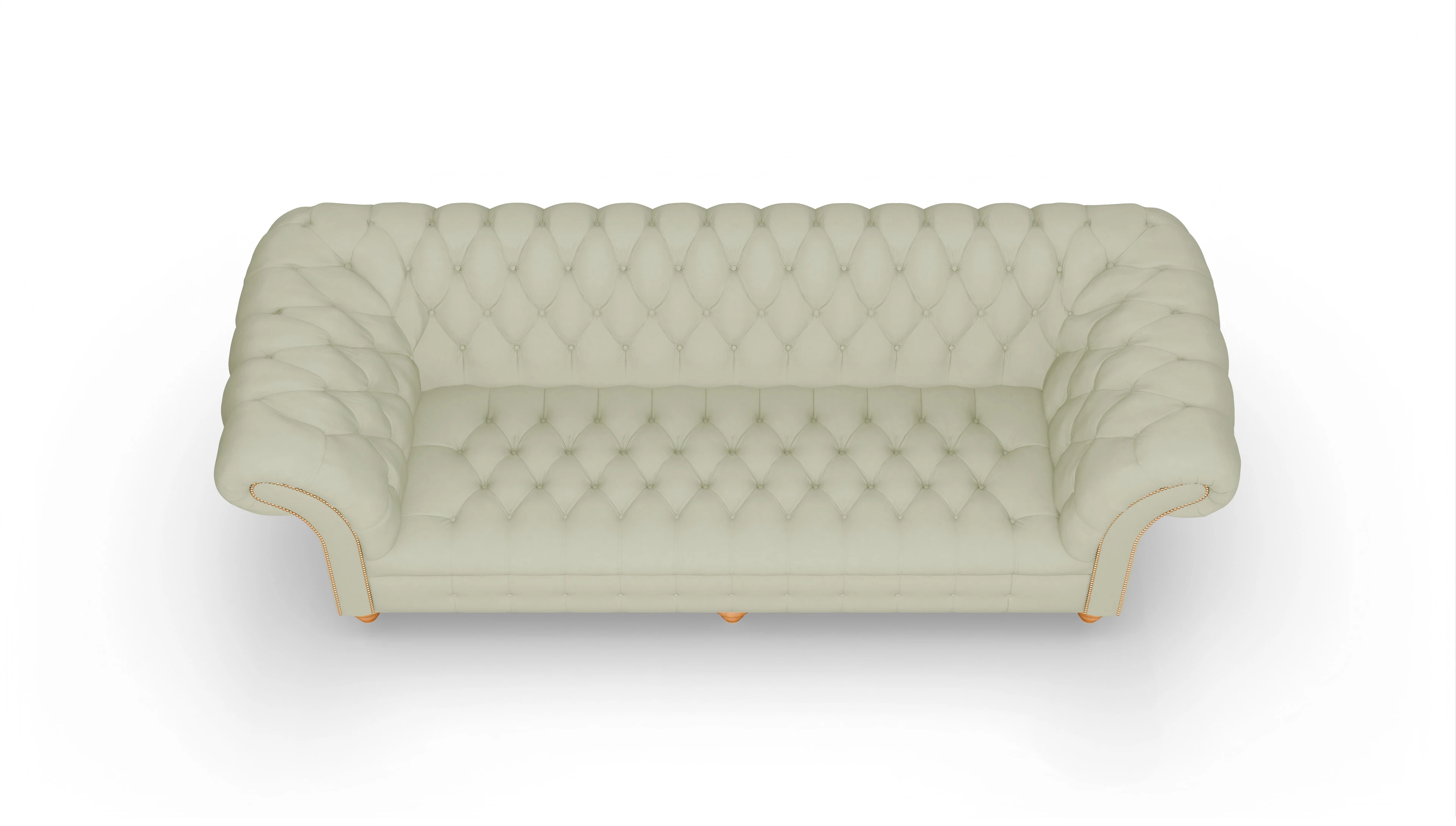Kolonialstil-Sofa Mayfair Ansicht des Produktes Mayfair 4-Sitzer in Leder grau