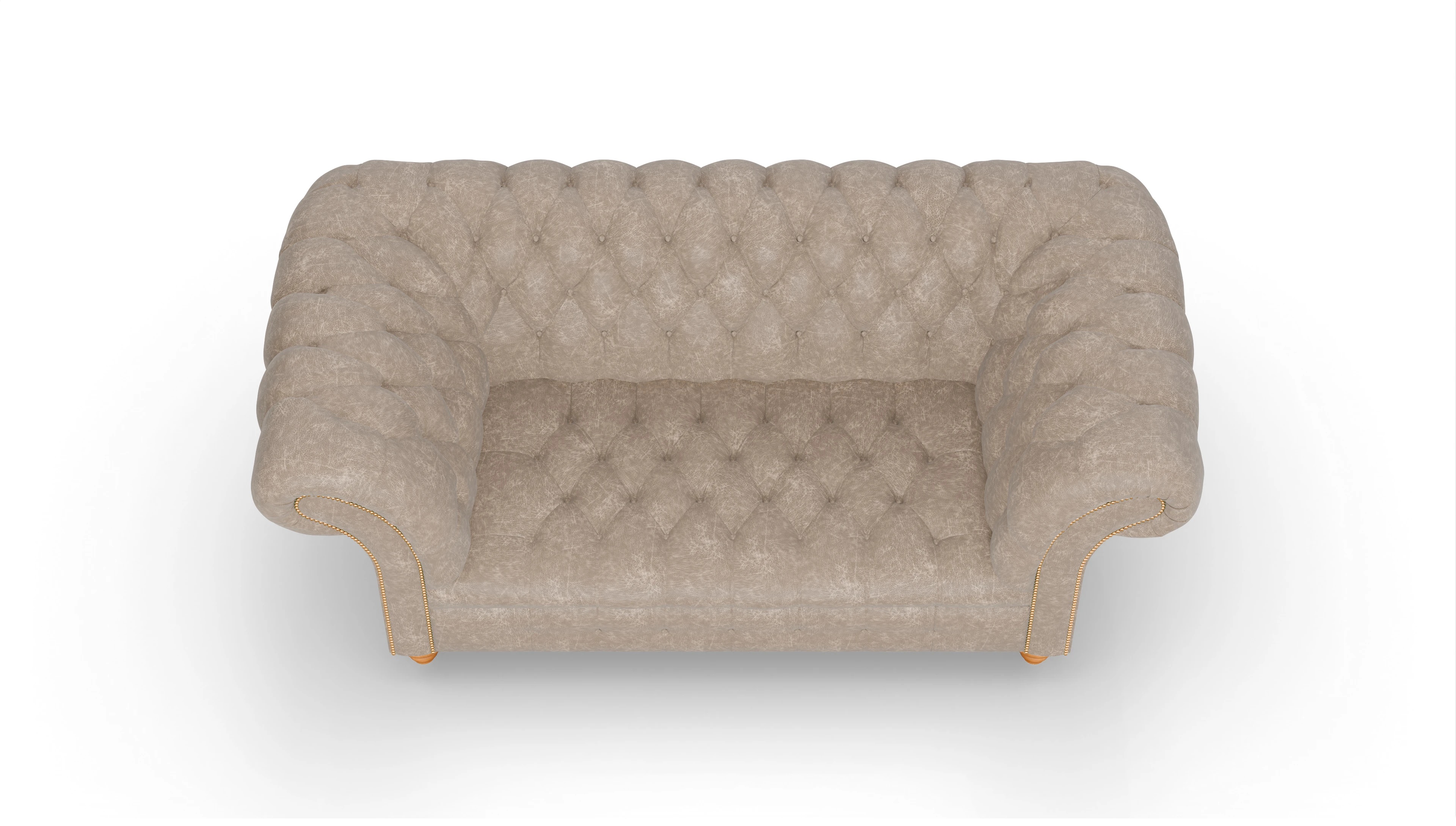 Kolonialstil-Sofa Mayfair Ansicht des Produktes Mayfair 2-Sitzer in Leder beige