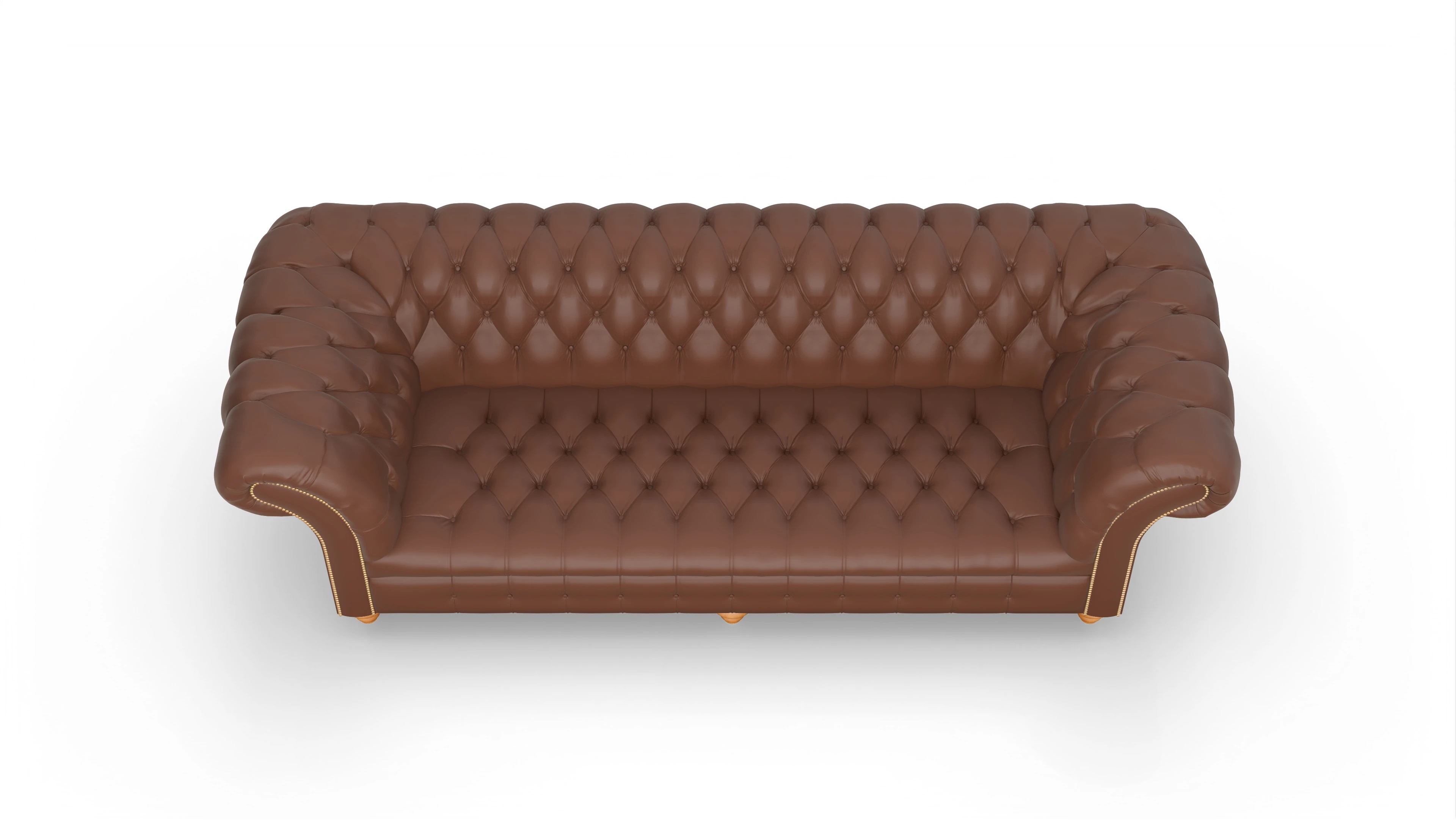 Kolonialstil-Sofa Mayfair Ansicht des Produktes Mayfair 4-Sitzer in Leder braun