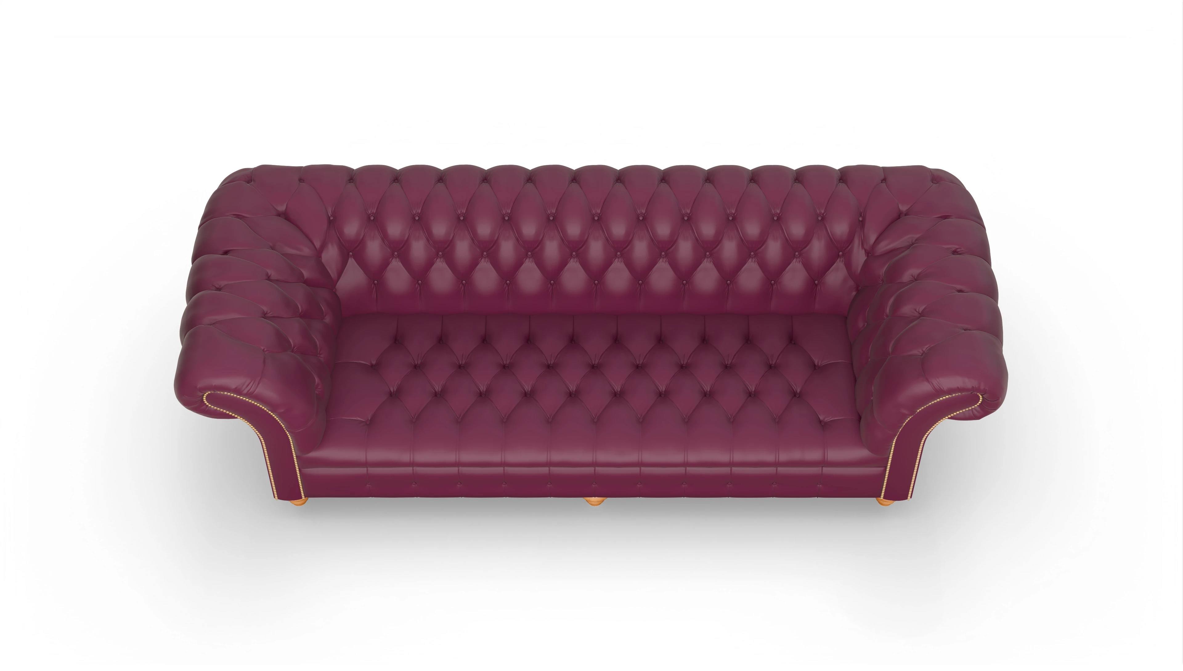 Kolonialstil-Sofa Mayfair Ansicht des Produktes Mayfair 4-Sitzer in Leder rot