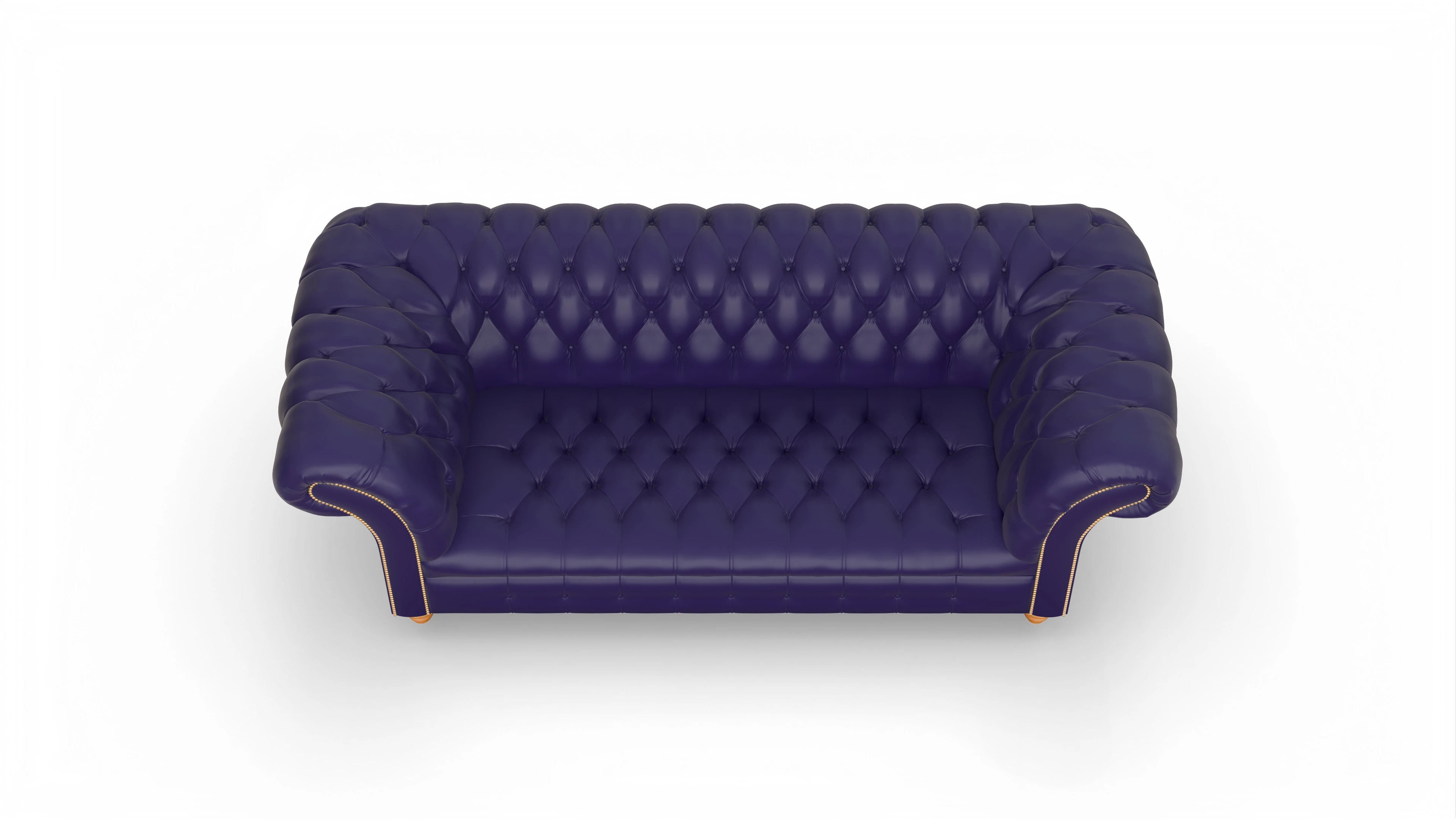 Kolonialstil-Sofa Mayfair Ansicht des Produktes Mayfair 3-Sitzer in Leder blau