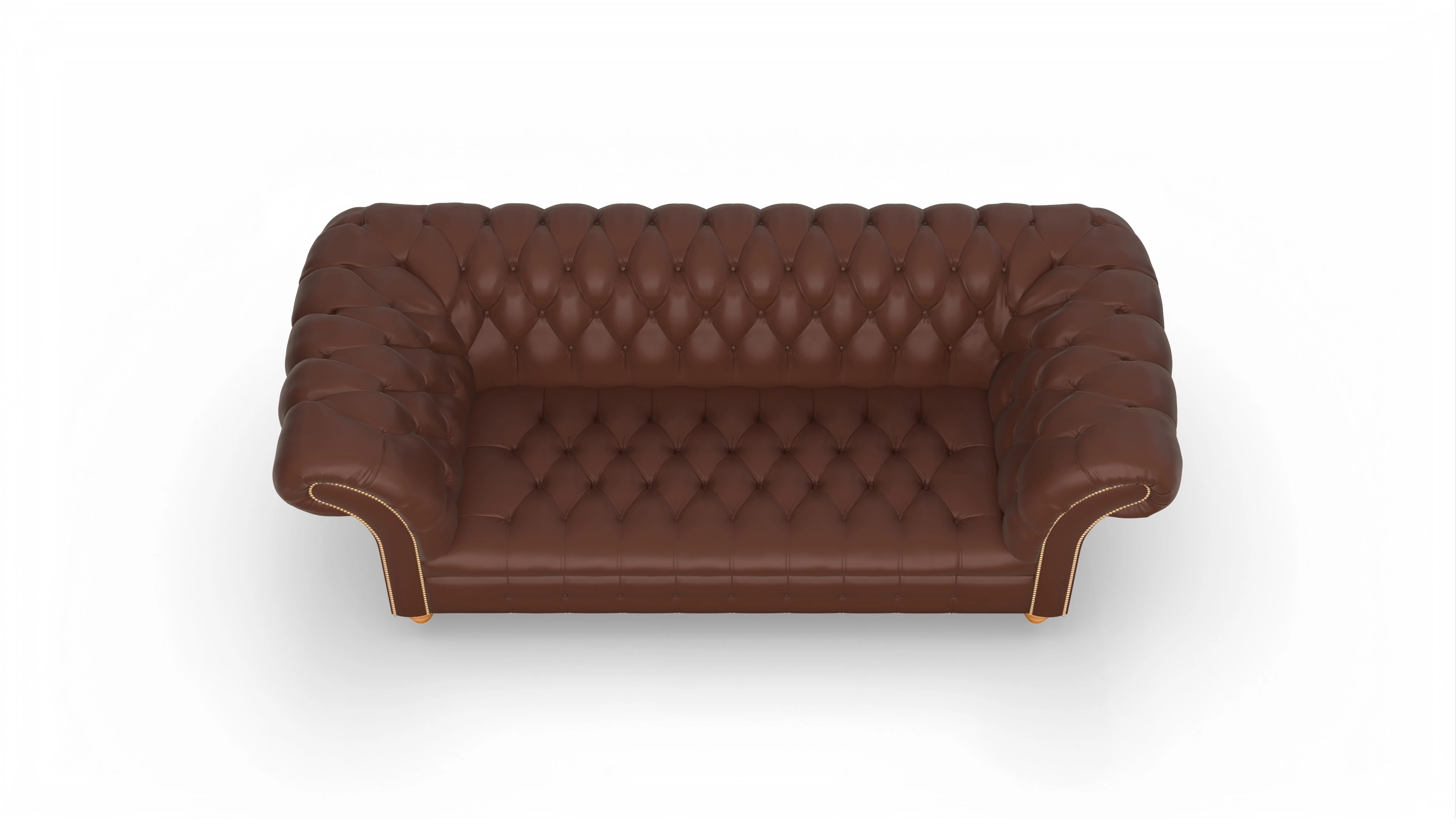 Kolonialstil-Sofa Mayfair Ansicht des Produktes Mayfair 3-Sitzer in Leder braun