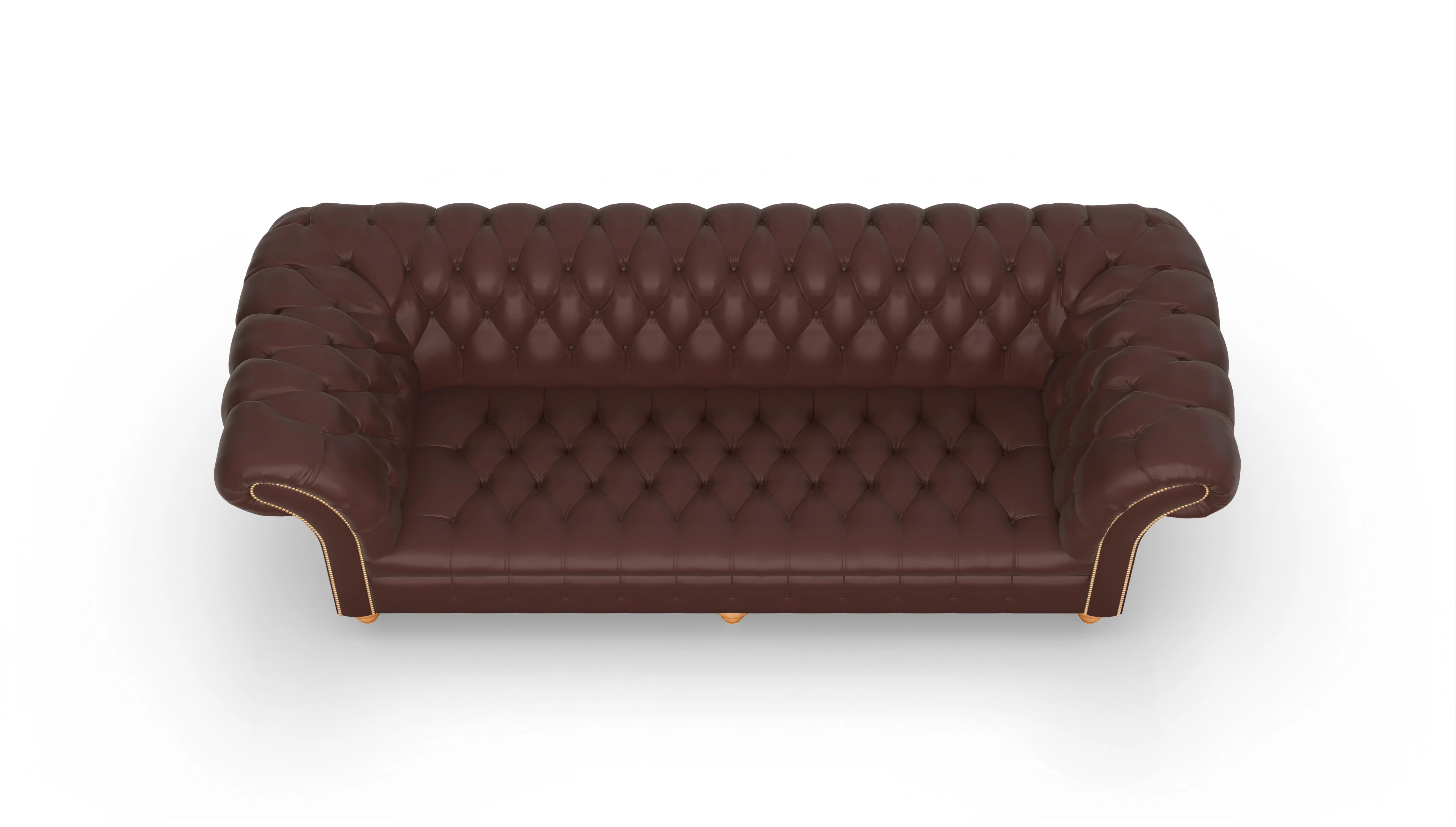 Kolonialstil-Sofa Mayfair Ansicht des Produktes Mayfair 4-Sitzer in Leder braun
