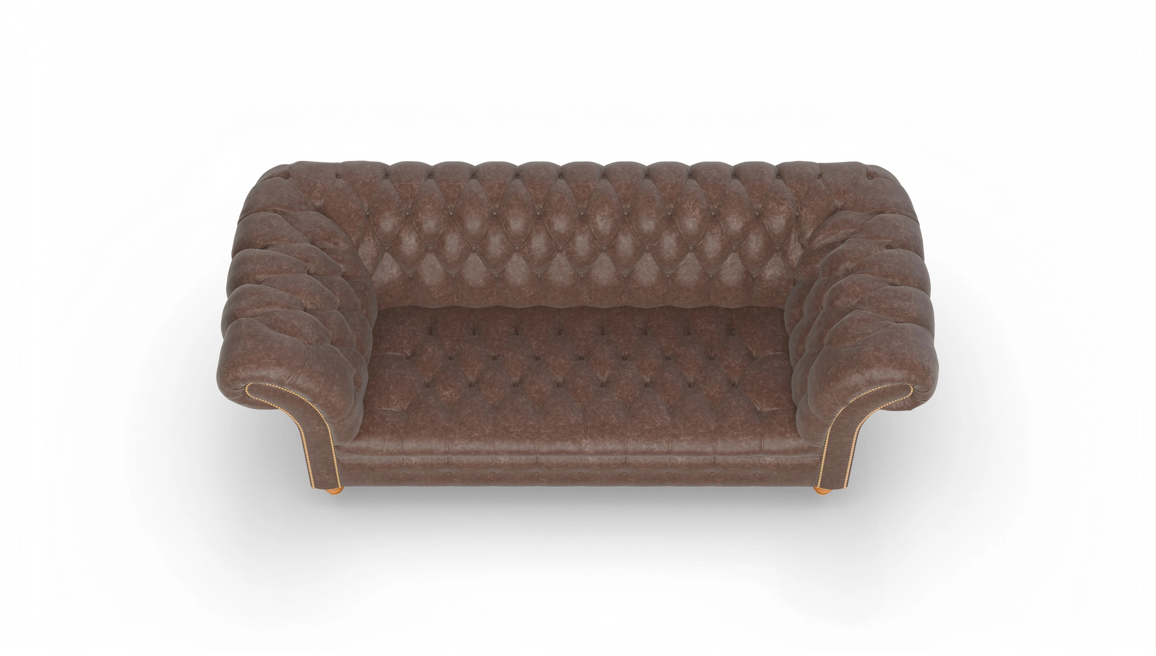 Kolonialstil-Sofa Mayfair Ansicht des Produktes Mayfair 3-Sitzer in Leder braun