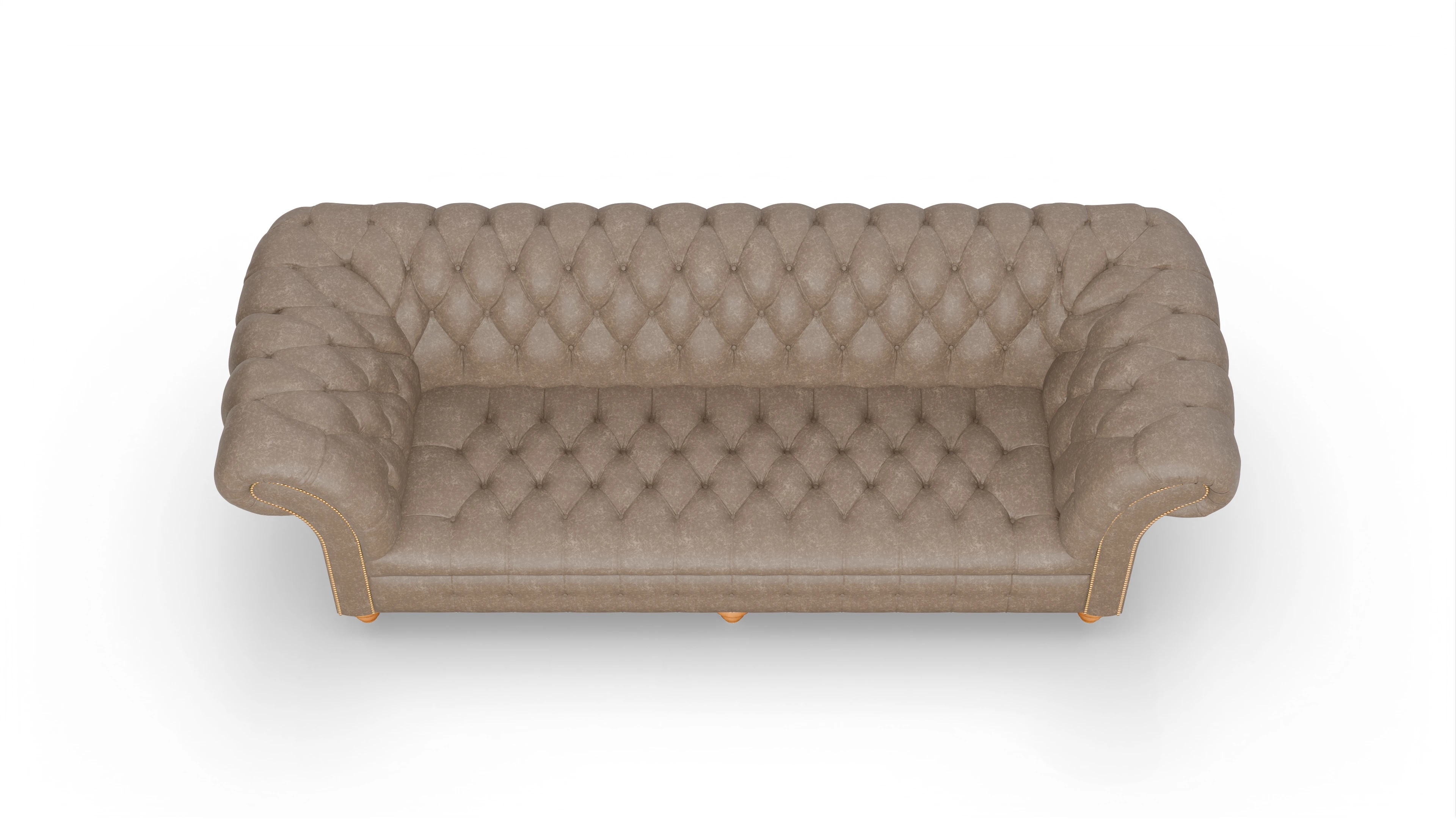 Kolonialstil-Sofa Mayfair Ansicht des Produktes Mayfair 4-Sitzer in Leder braun