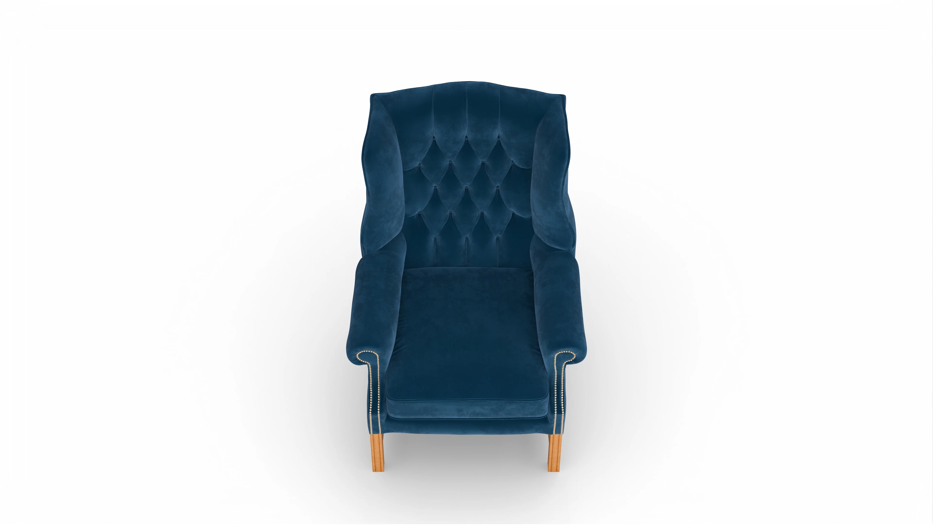 Sherlock Samt-Ohrensessel Ansicht des Produktes Sherlock Sessel in Samt blau
