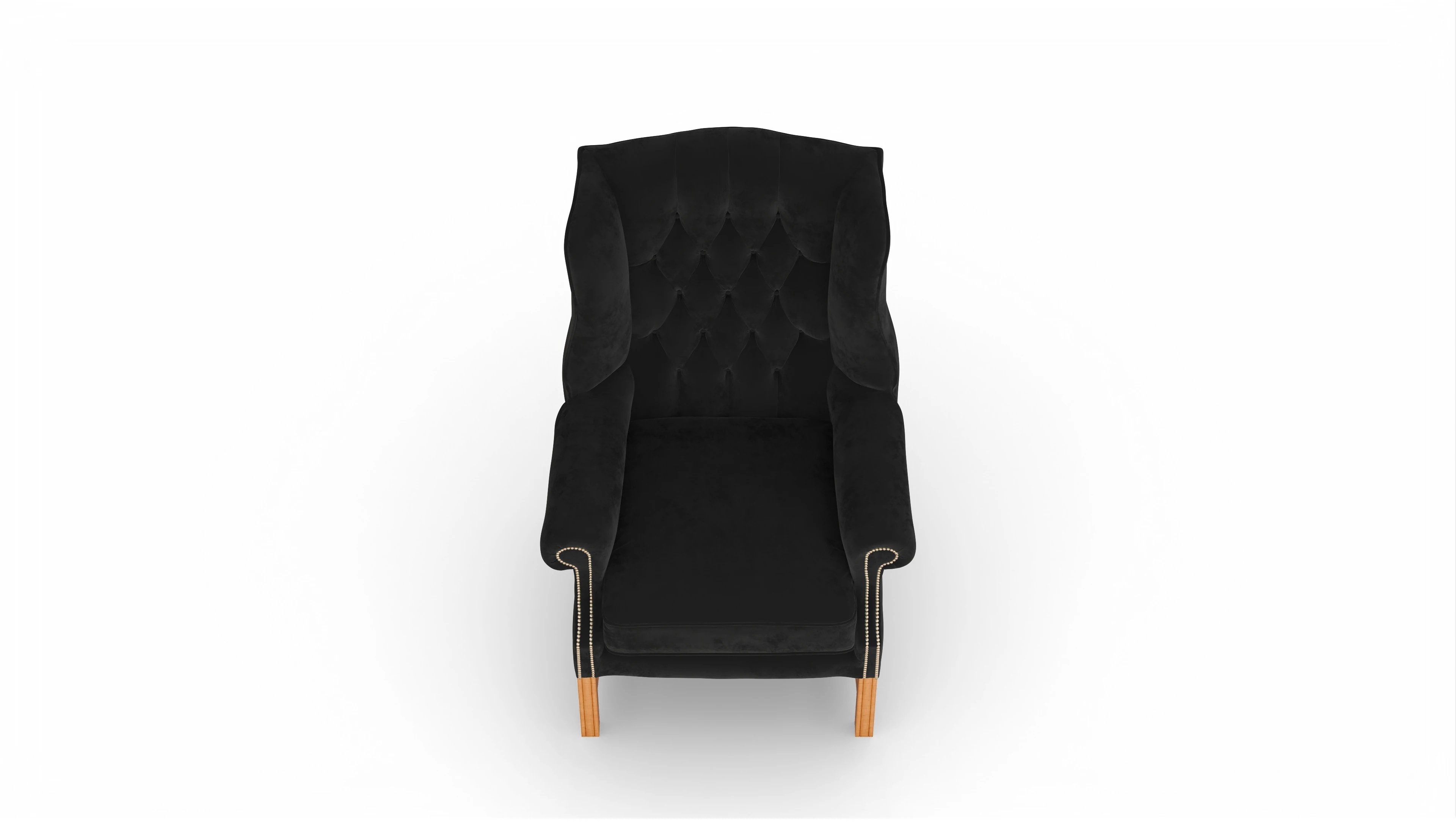 Sherlock Samt-Ohrensessel Ansicht des Produktes Sherlock Sessel in Samt schwarz