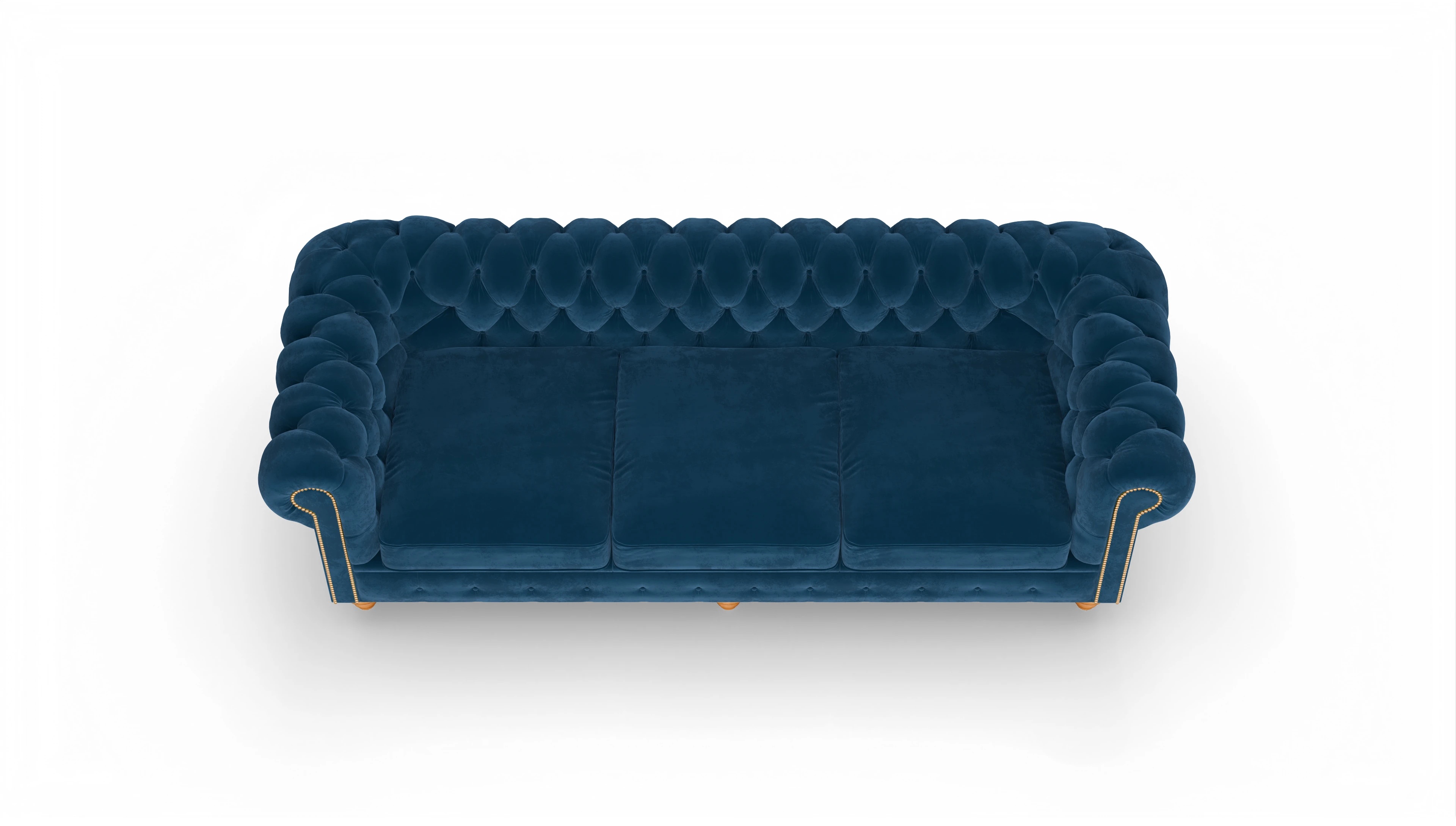 Chesterfield Samtsofa Trafalgar Ansicht des Produktes Trafalgar 4-Sitzer in Samt blau