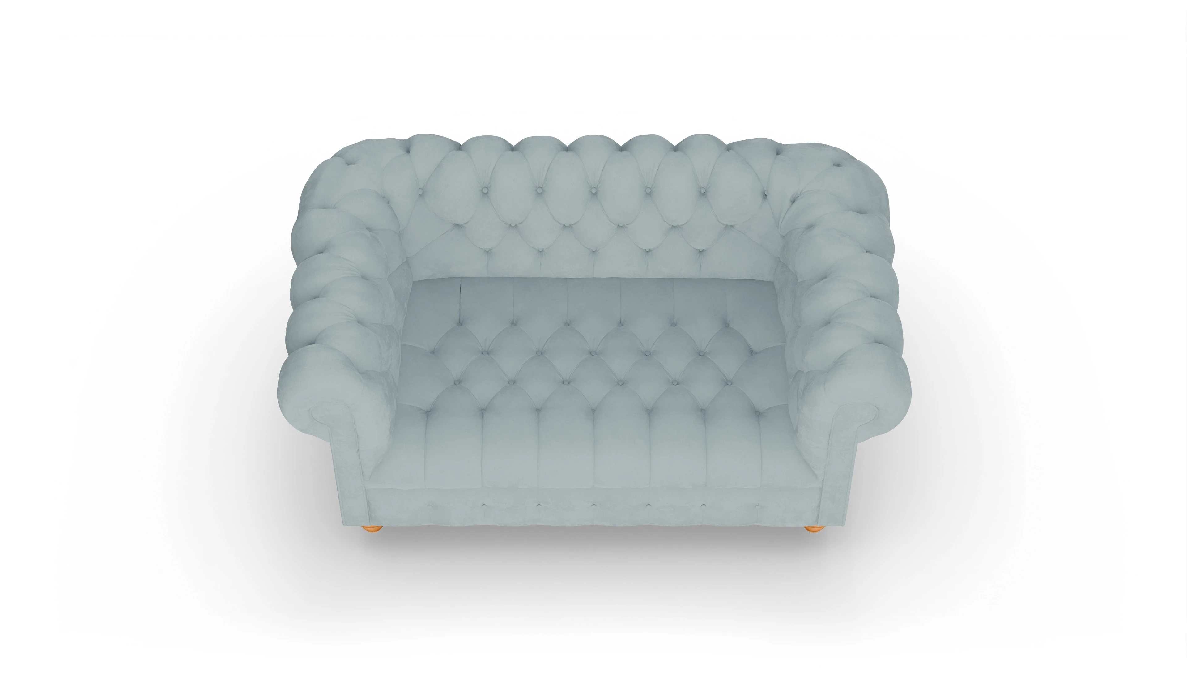 Victorian Chesterfield Samtsofa Liberty Ansicht des Produktes Liberty 2-Sitzer in Samt blau