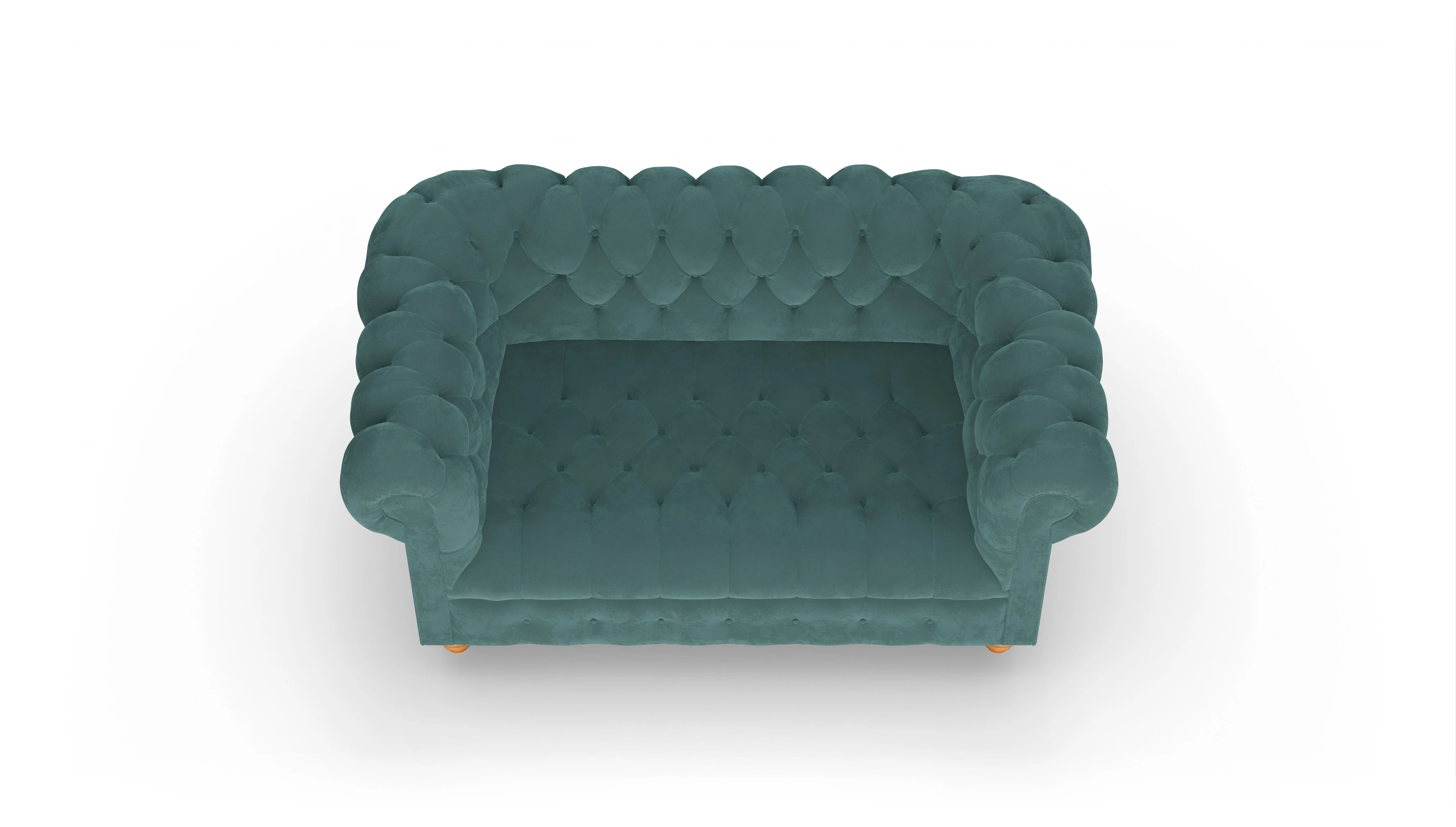 Victorian Chesterfield Samtsofa Liberty Ansicht des Produktes Liberty 2-Sitzer in Samt blau
