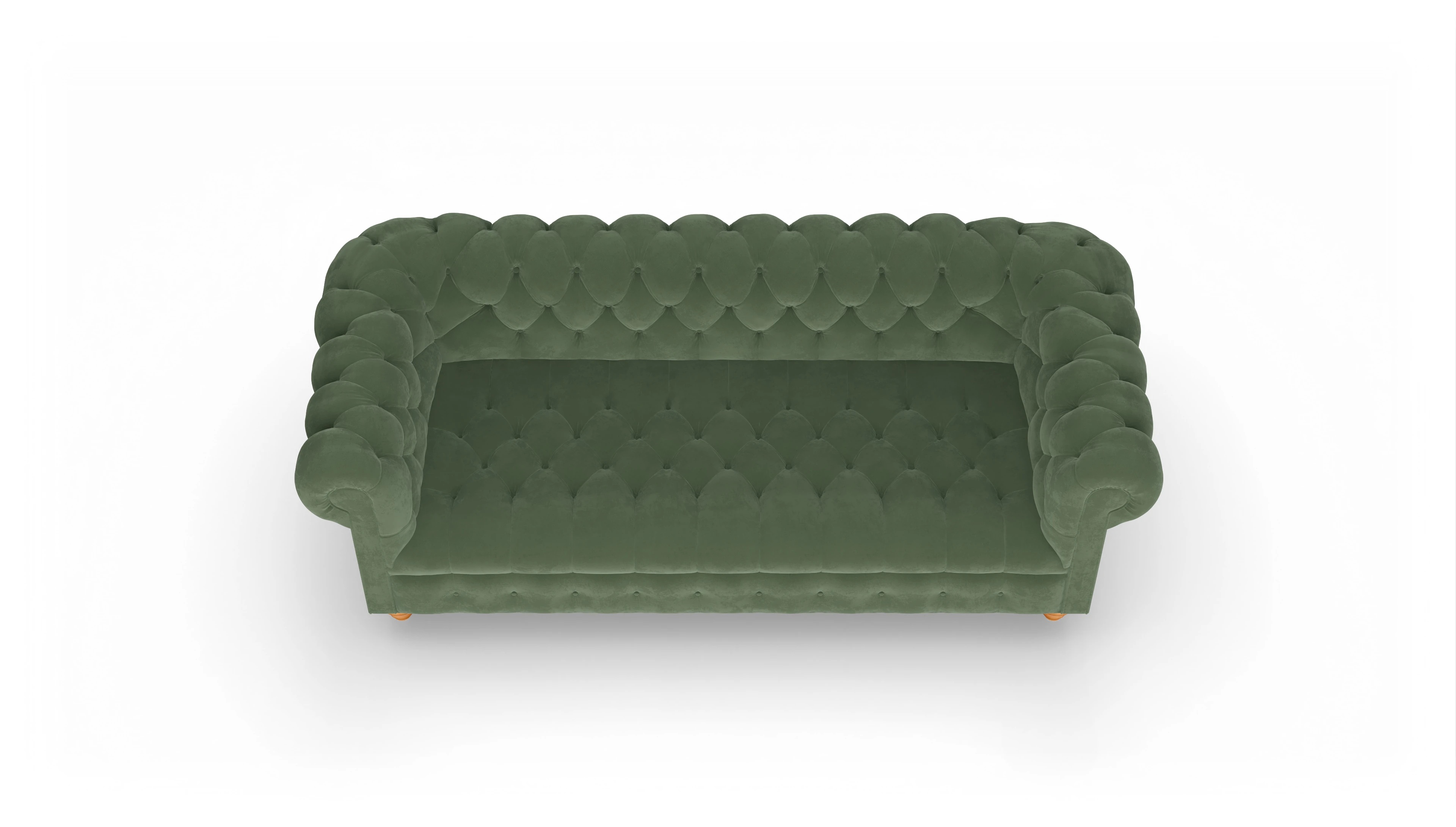 Victorian Chesterfield Samtsofa Liberty Ansicht des Produktes Liberty 3,5-Sitzer in Samt grün