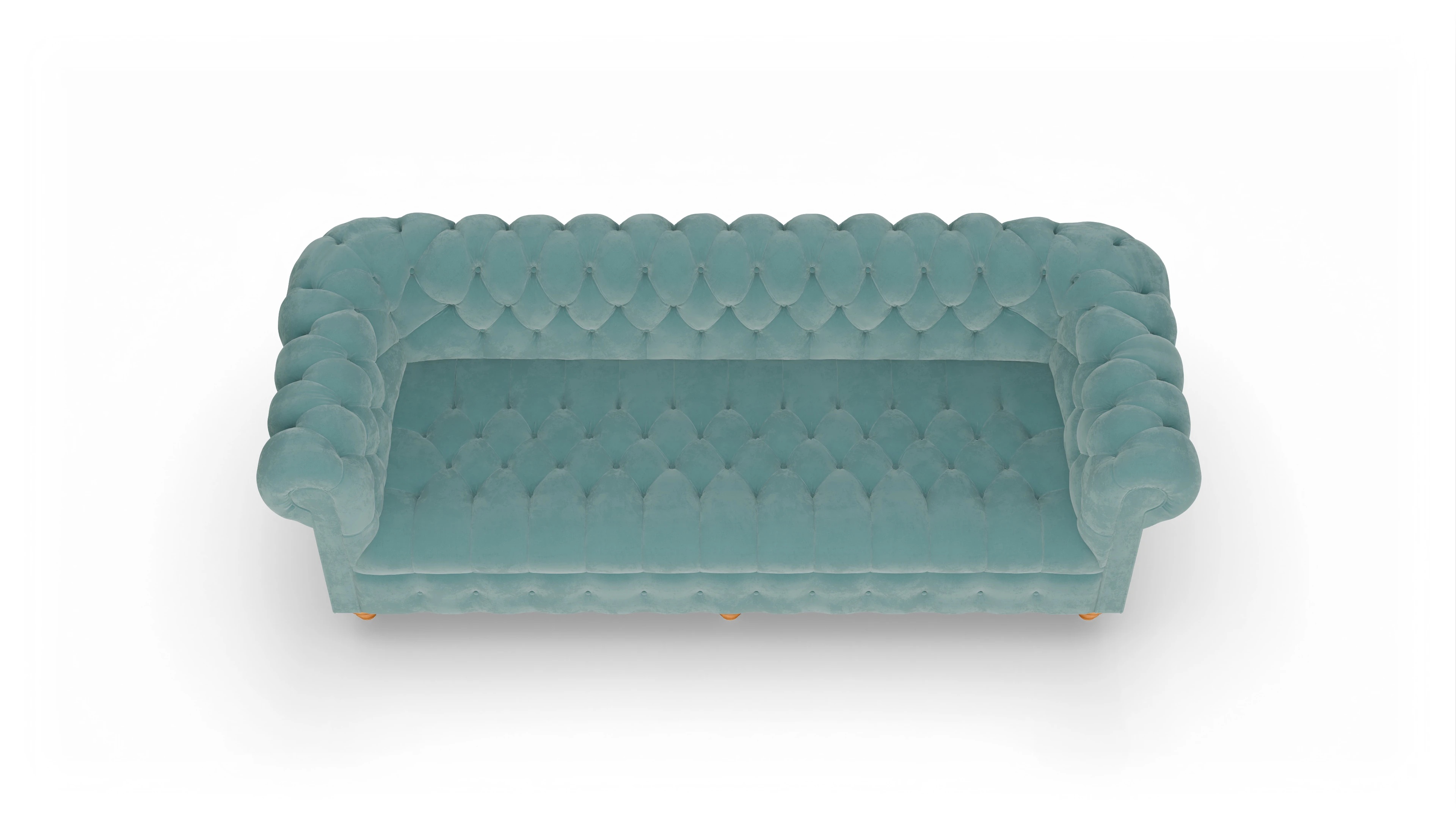 Victorian Chesterfield Samtsofa Liberty Ansicht des Produktes Liberty 4-Sitzer in Samt blau