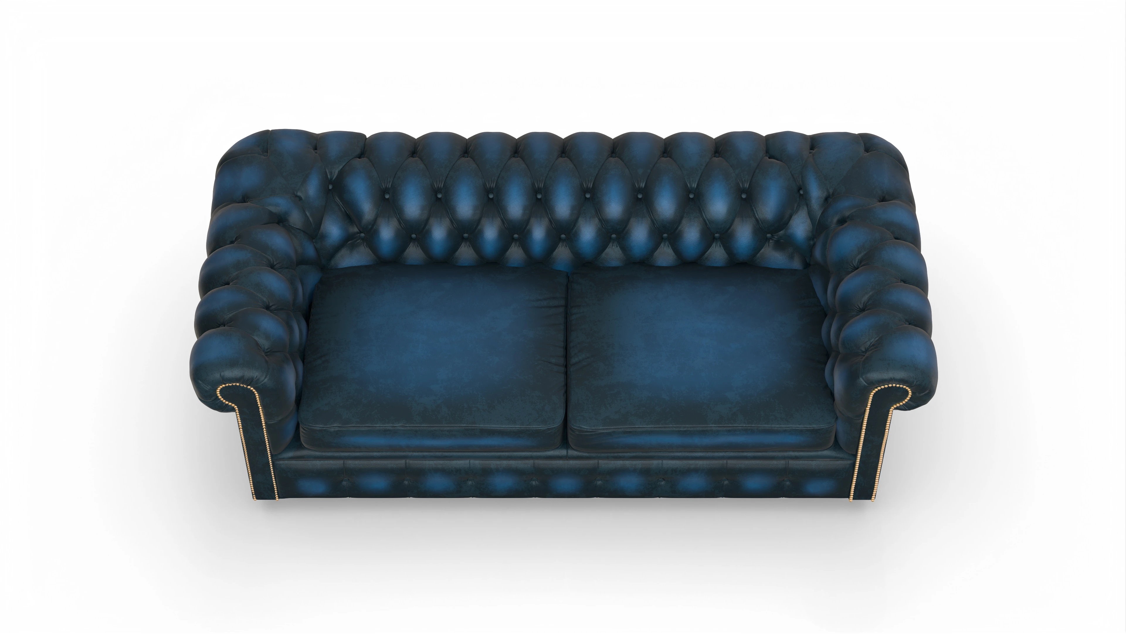 Chesterfield Sofa Carnaby Ansicht des Produktes Carnaby 3-Sitzer in Leder blau