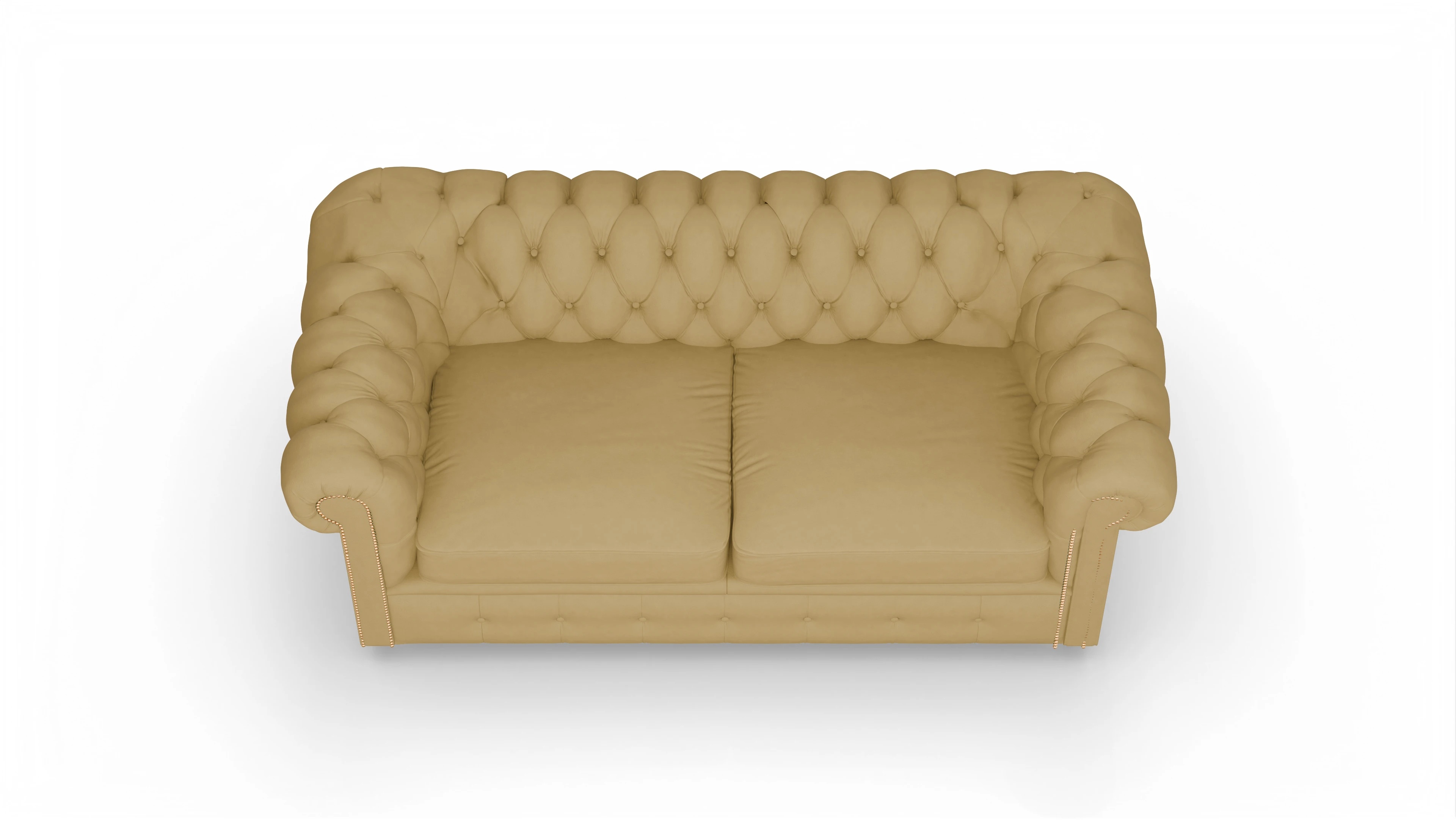 Chesterfield Sofa Carnaby Ansicht des Produktes Carnaby 2,5-Sitzer in Leder gelb
