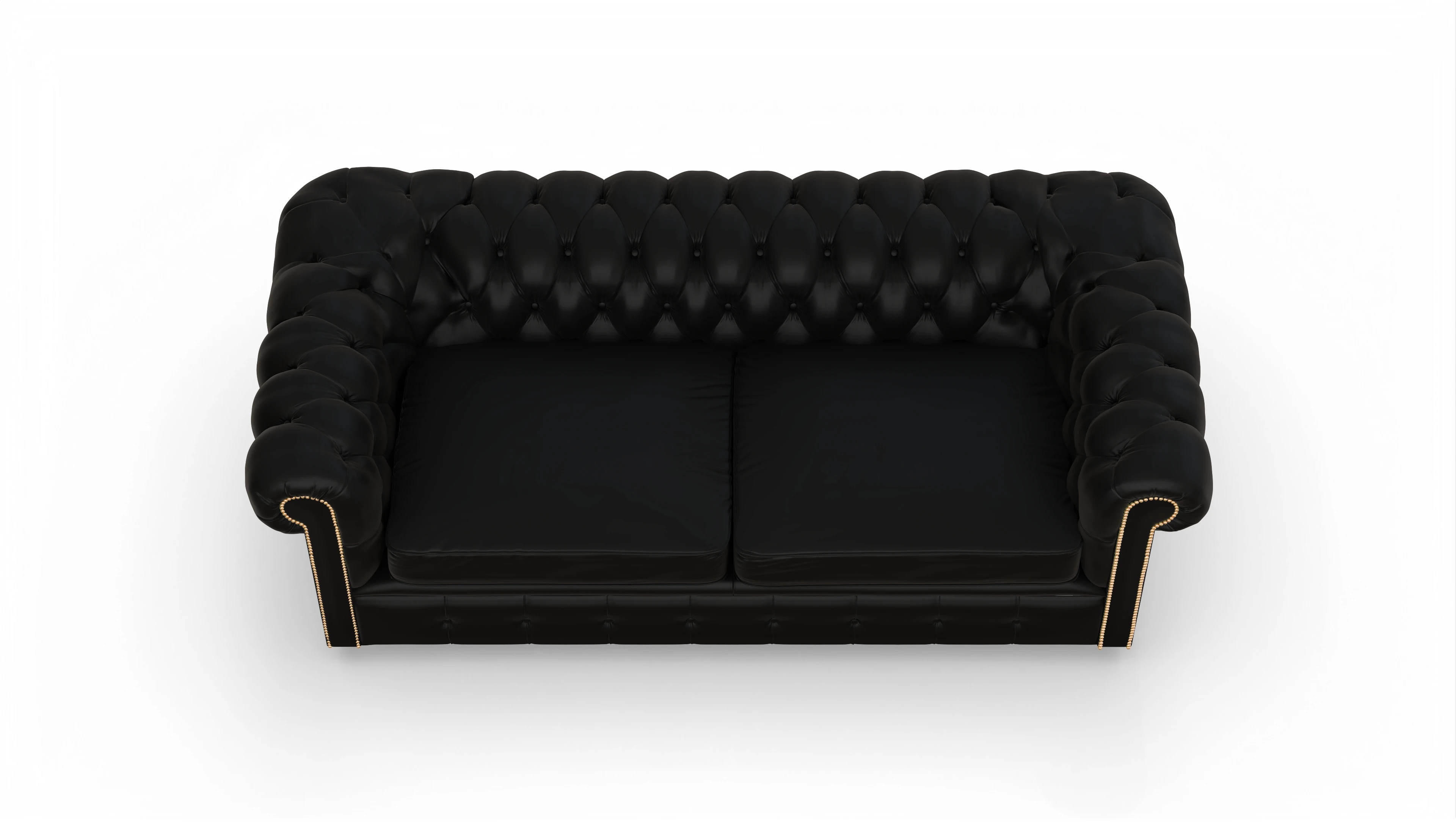 Chesterfield Sofa Carnaby Ansicht des Produktes Carnaby 3-Sitzer in Leder schwarz