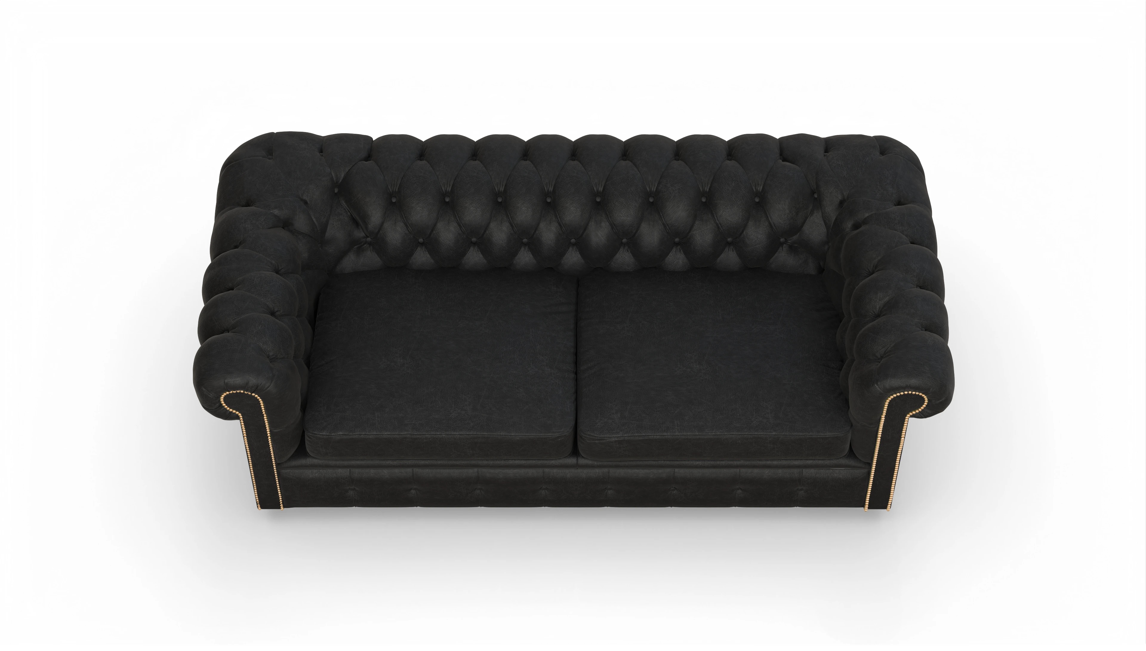 Chesterfield Sofa Carnaby Ansicht des Produktes Carnaby 3-Sitzer in Leder schwarz
