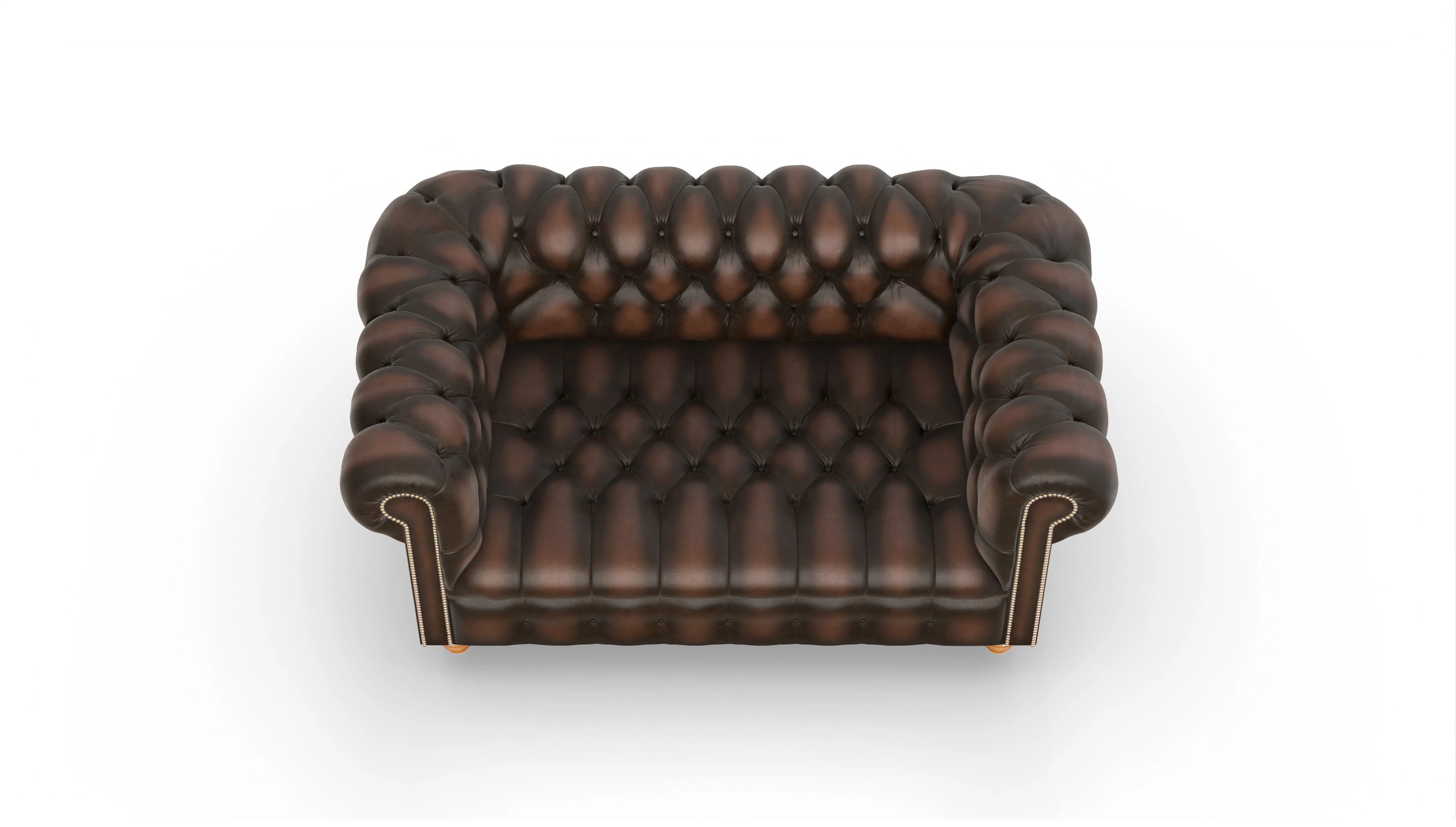 Victorian Chesterfield Sofa Liberty Ansicht des Produktes Liberty 2-Sitzer in Leder braun