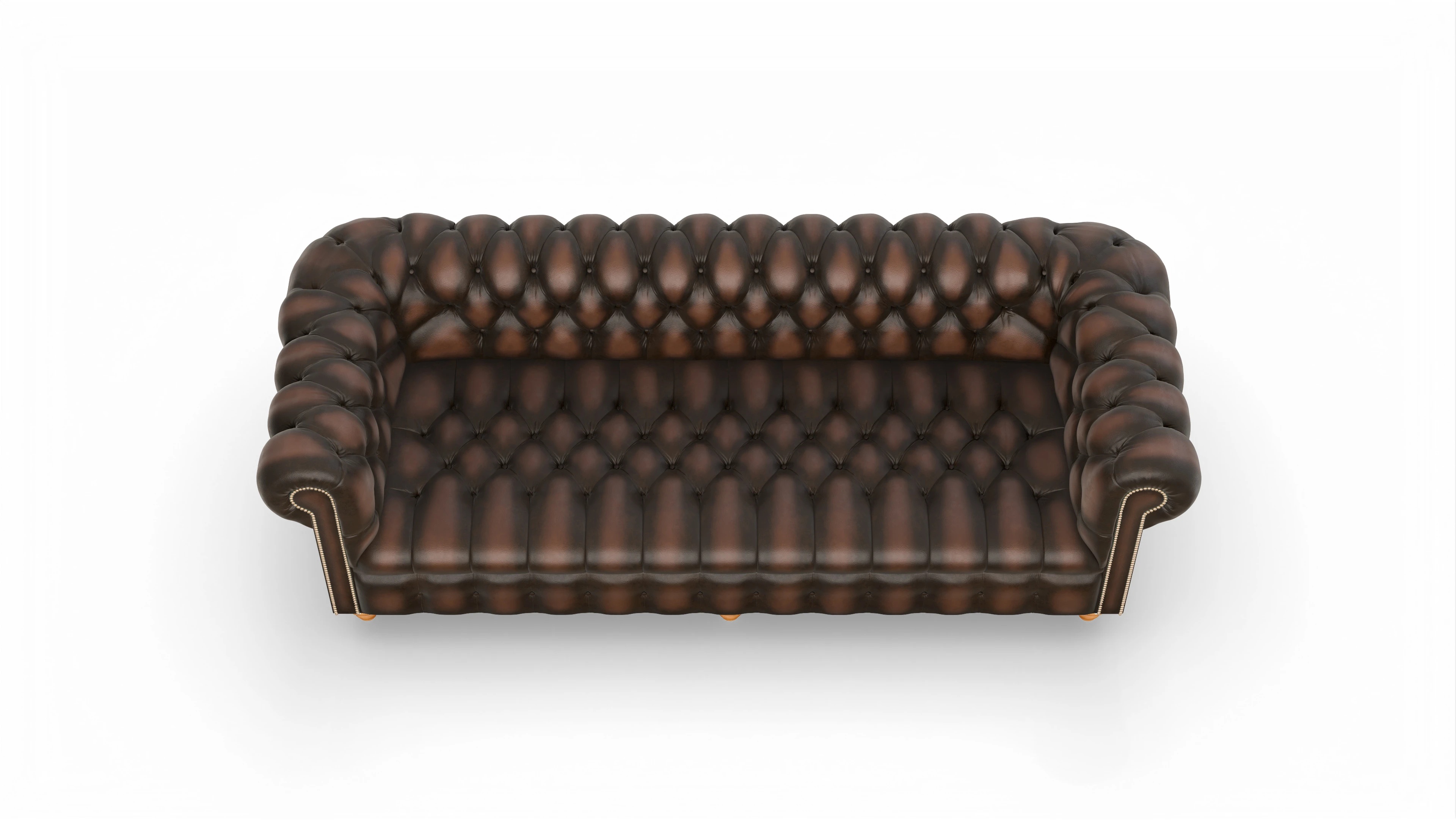 Victorian Chesterfield Sofa Liberty Ansicht des Produktes Liberty 4-Sitzer in Leder braun
