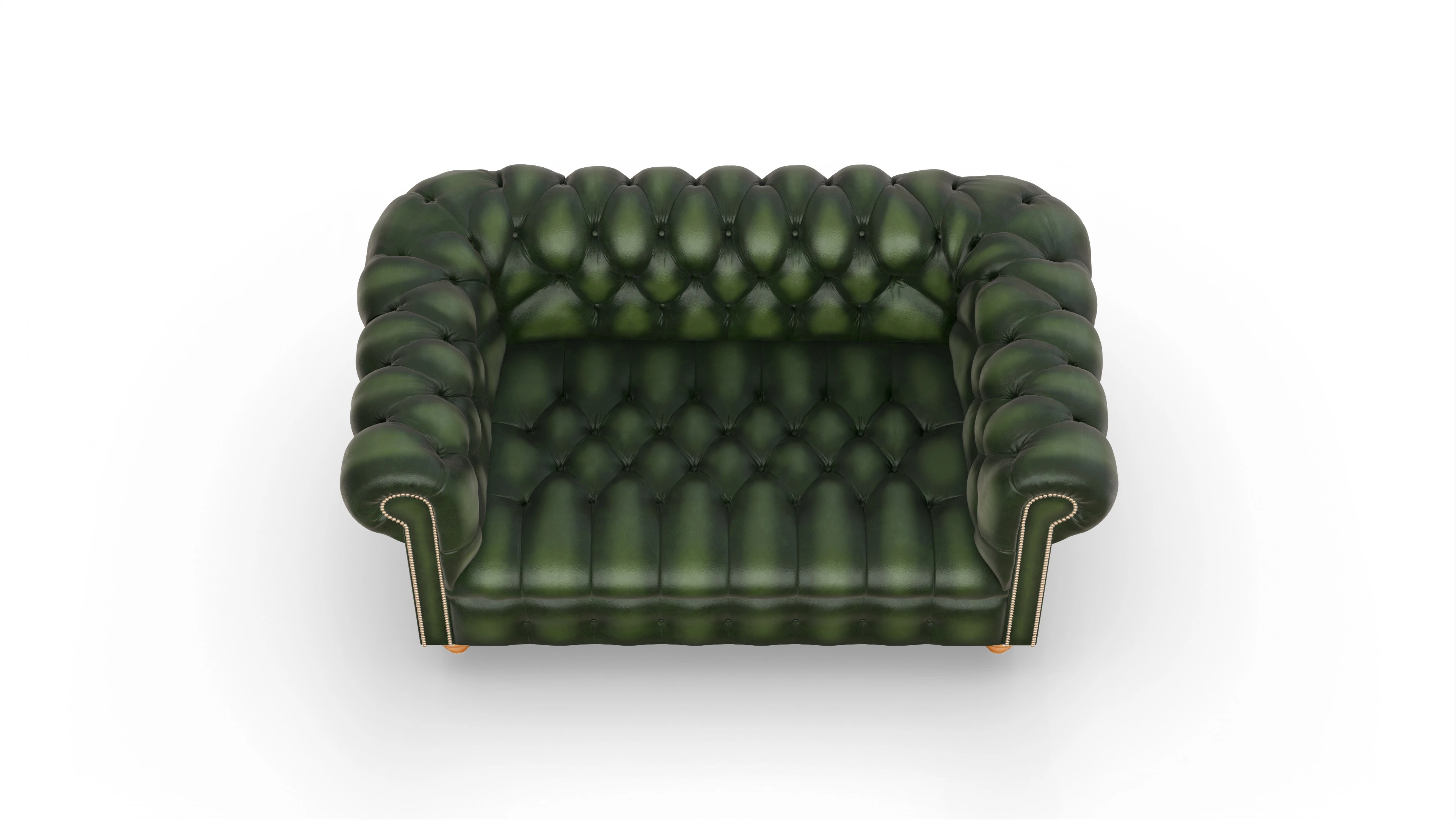 Victorian Chesterfield Sofa Liberty Ansicht des Produktes Liberty 2-Sitzer in Leder grün