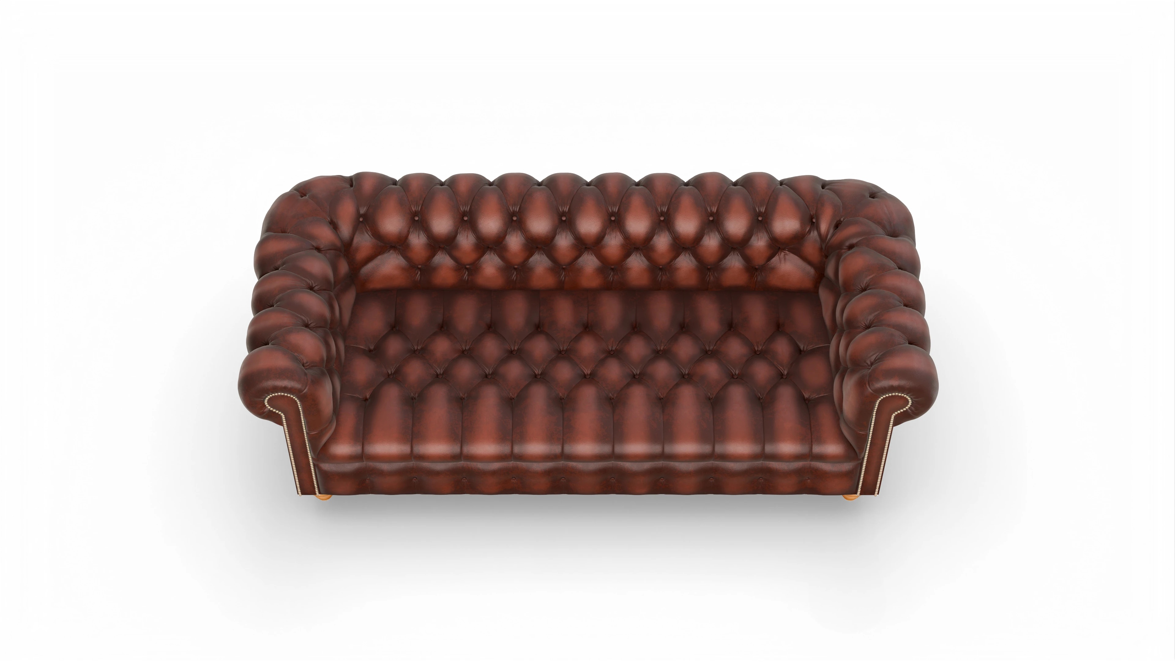 Victorian Chesterfield Sofa Liberty Ansicht des Produktes Liberty 3,5-Sitzer in Leder rot