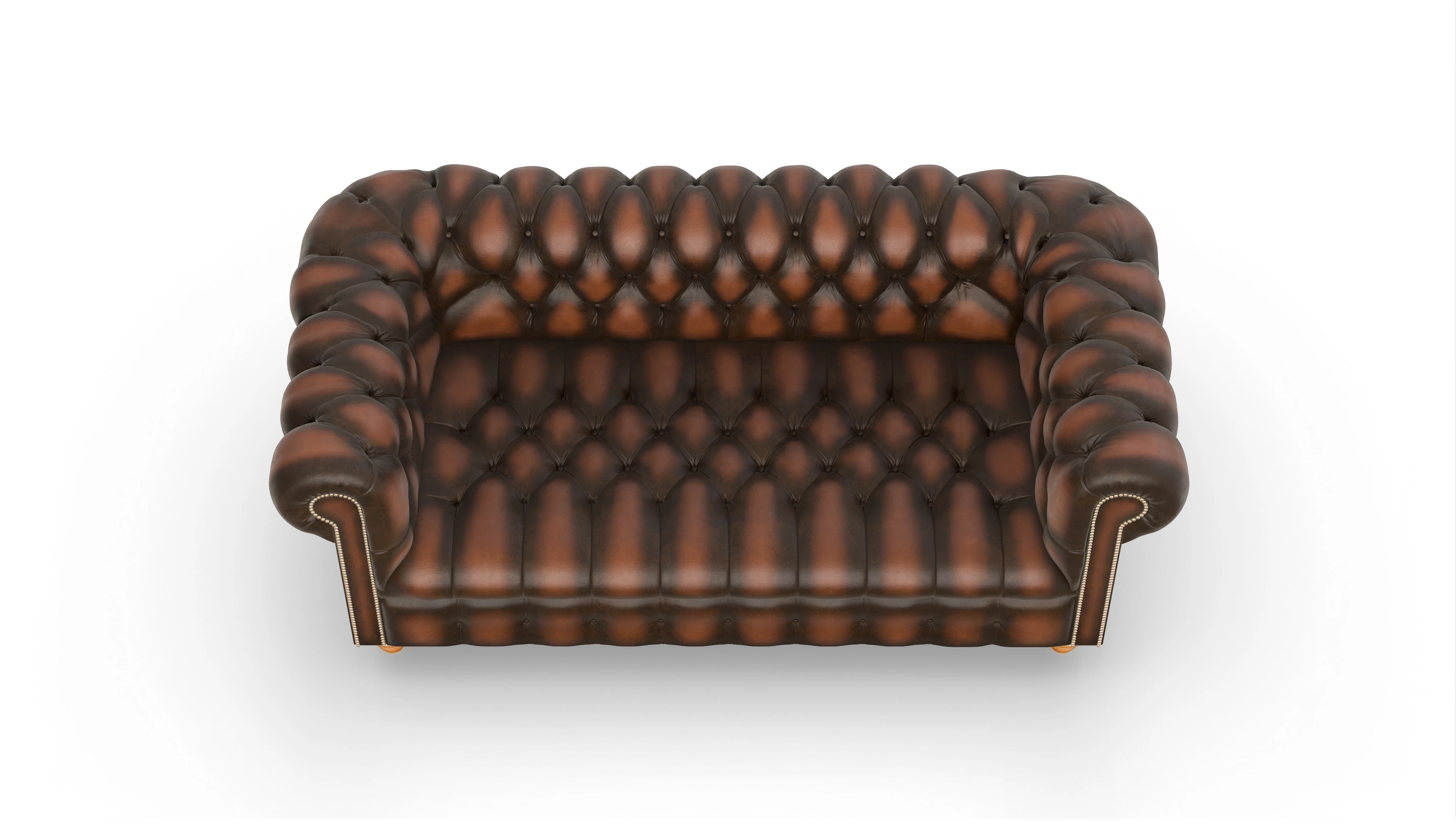 Victorian Chesterfield Sofa Liberty Ansicht des Produktes Liberty 3-Sitzer in Leder braun