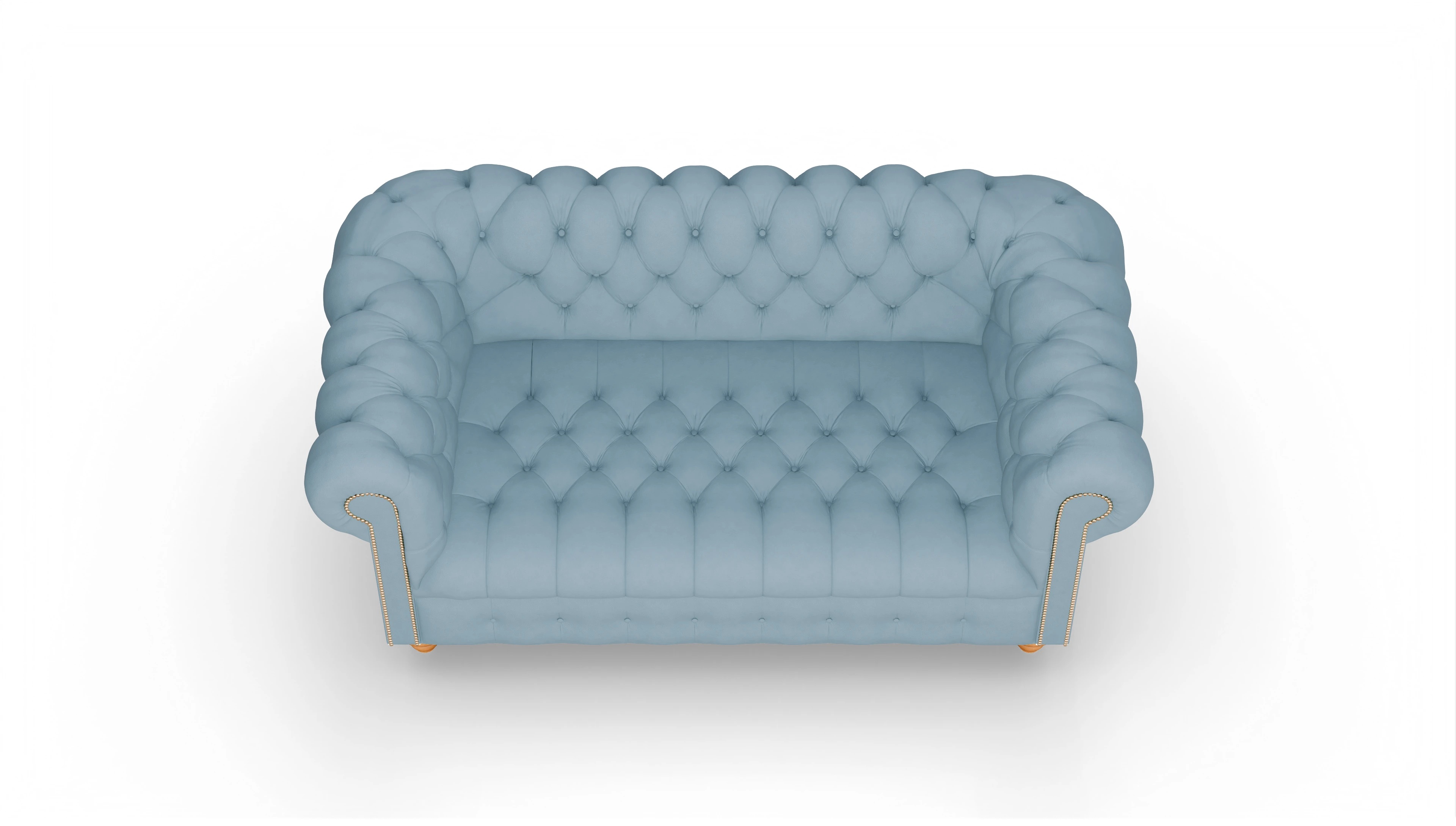 Victorian Chesterfield Sofa Liberty Ansicht des Produktes Liberty 2,5-Sitzer in Leder blau