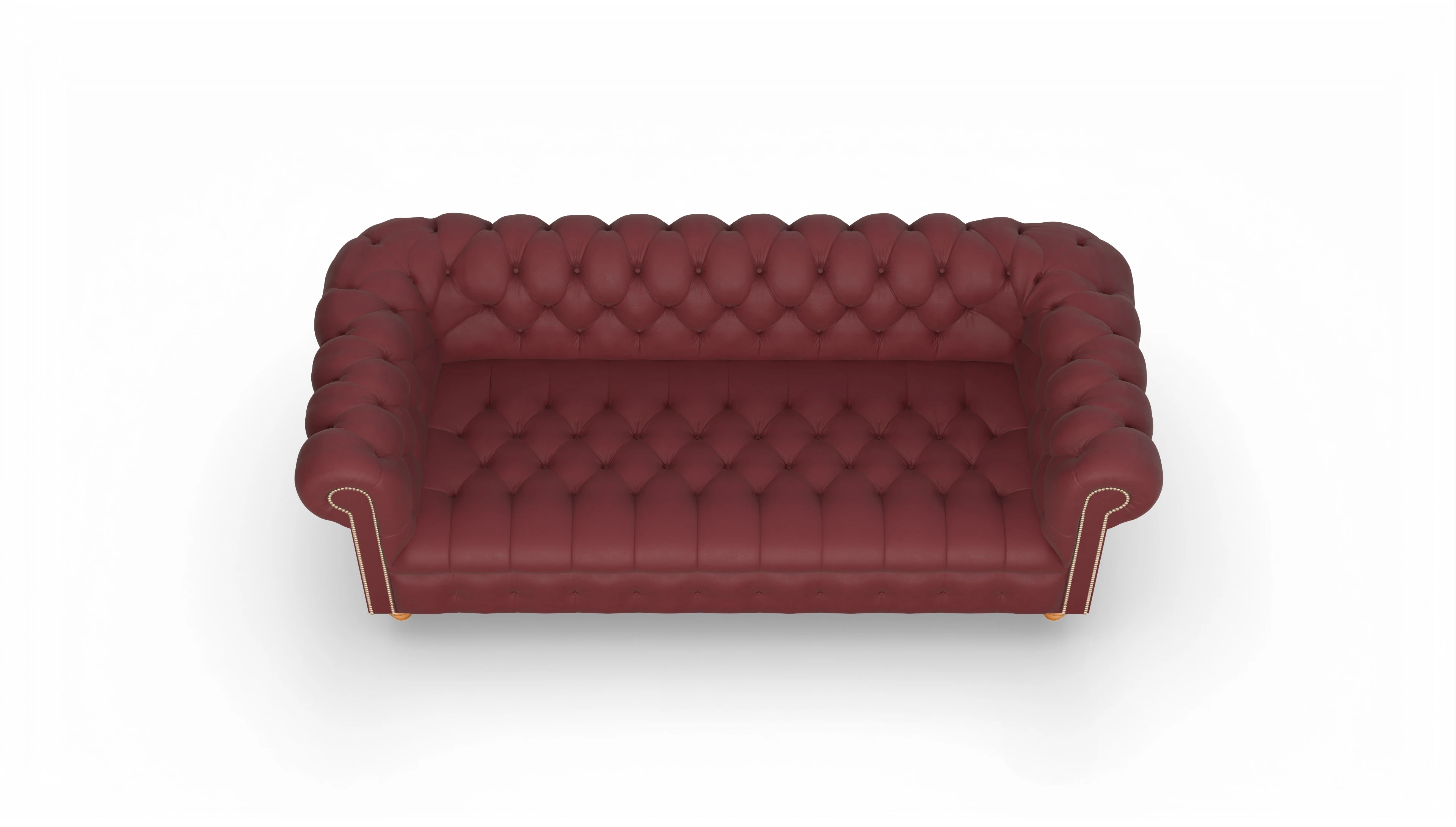 Victorian Chesterfield Sofa Liberty Ansicht des Produktes Liberty 3,5-Sitzer in Leder rot