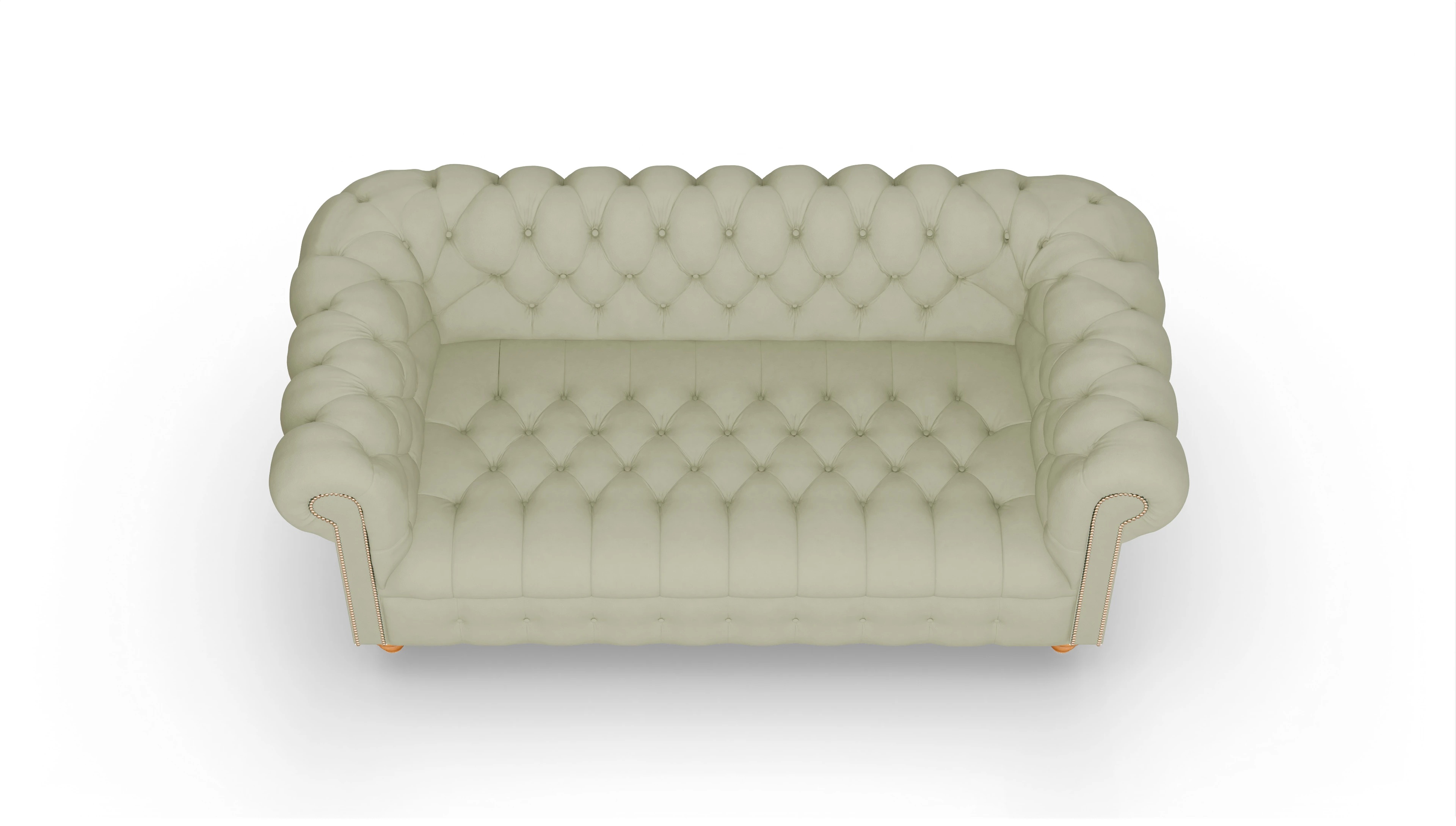 Victorian Chesterfield Sofa Liberty Ansicht des Produktes Liberty 3-Sitzer in Leder grün