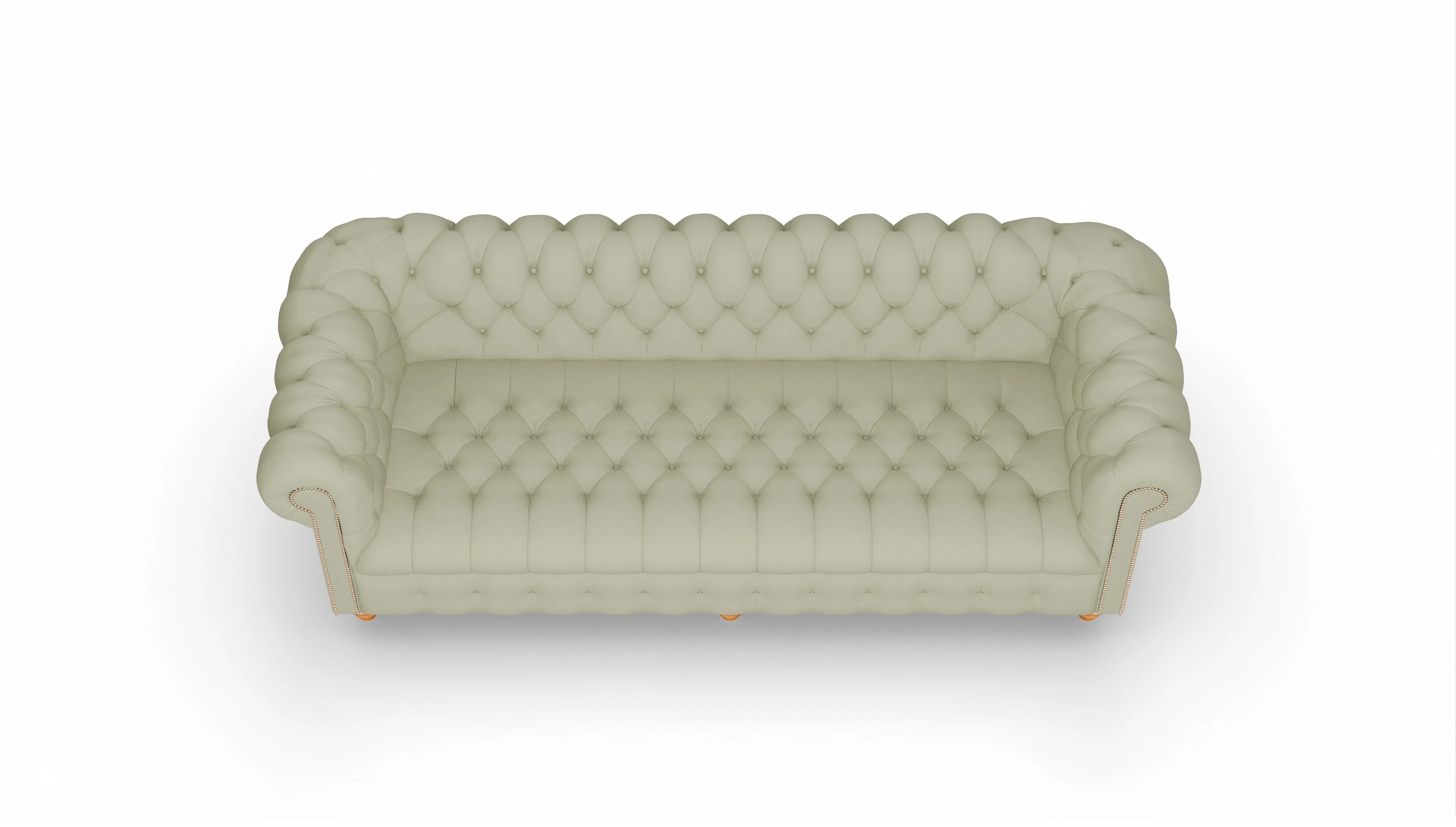 Victorian Chesterfield Sofa Liberty Ansicht des Produktes Liberty 4-Sitzer in Leder grün